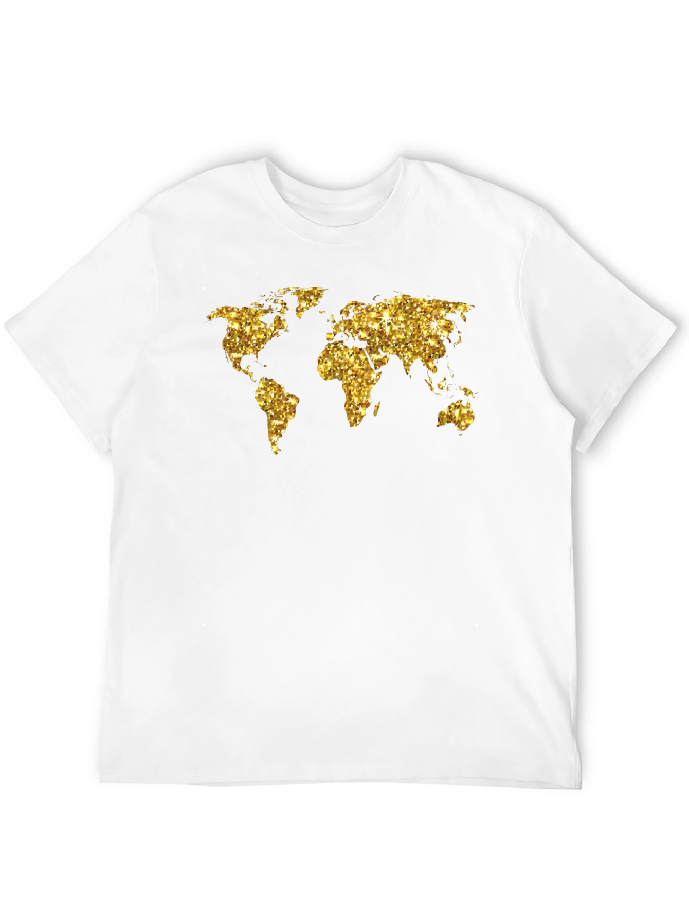 Black Glitter World Map Graphic Tee - Black view 12
