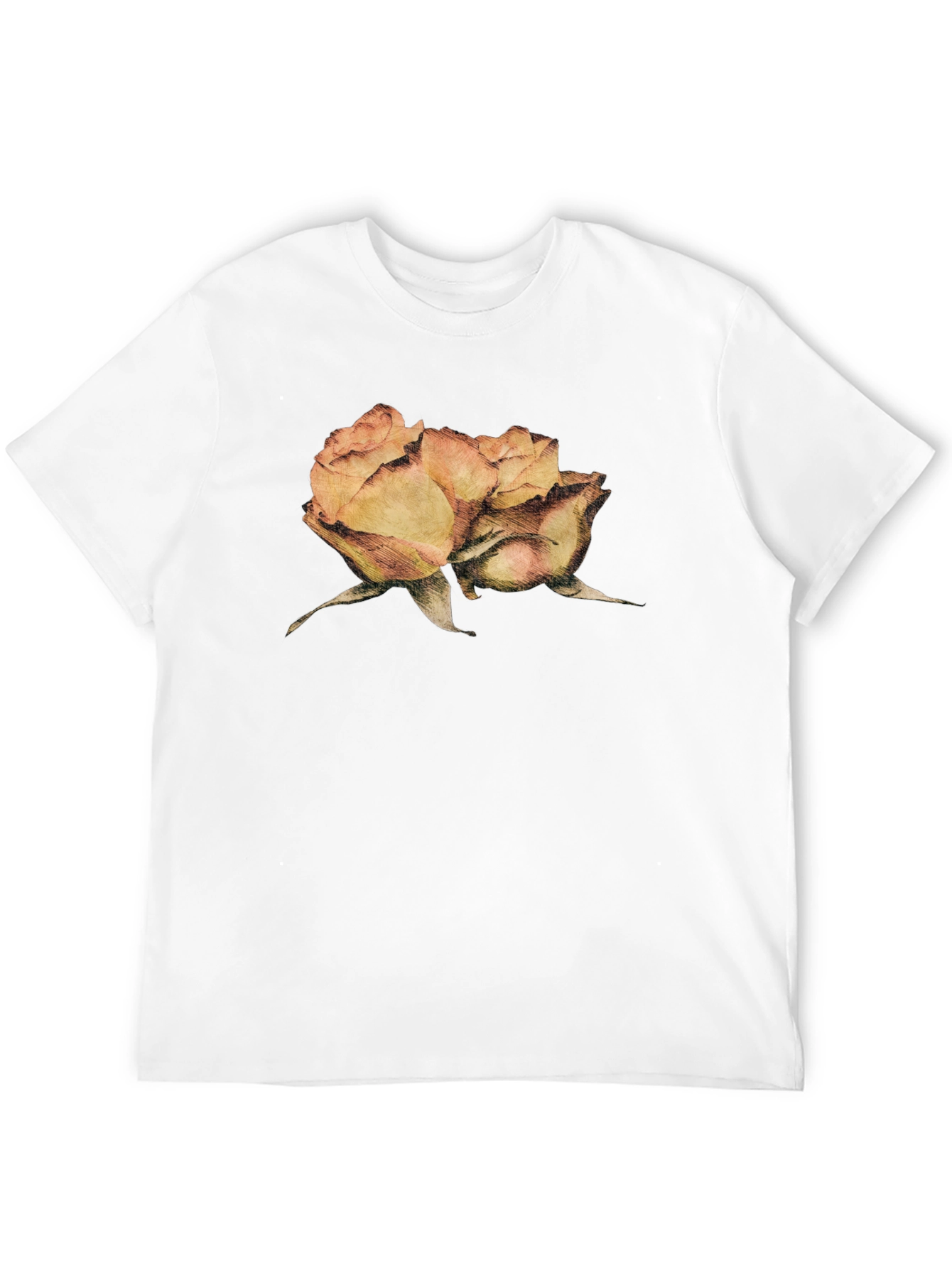 Black Floral Graphic T-Shirt - Elegant Rose Design view 12