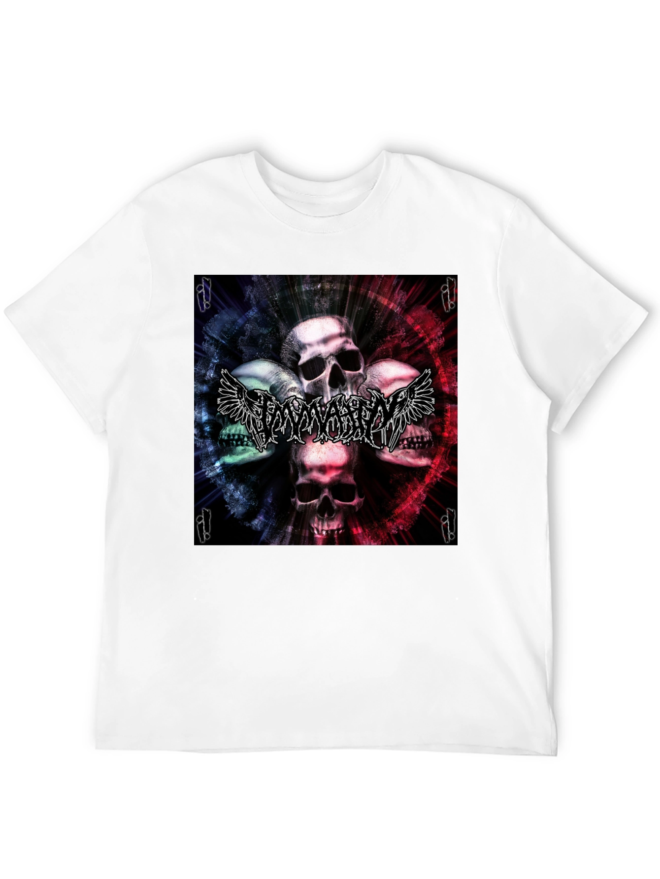 Black Skull & Wings Graphic T-Shirt - Black view 12