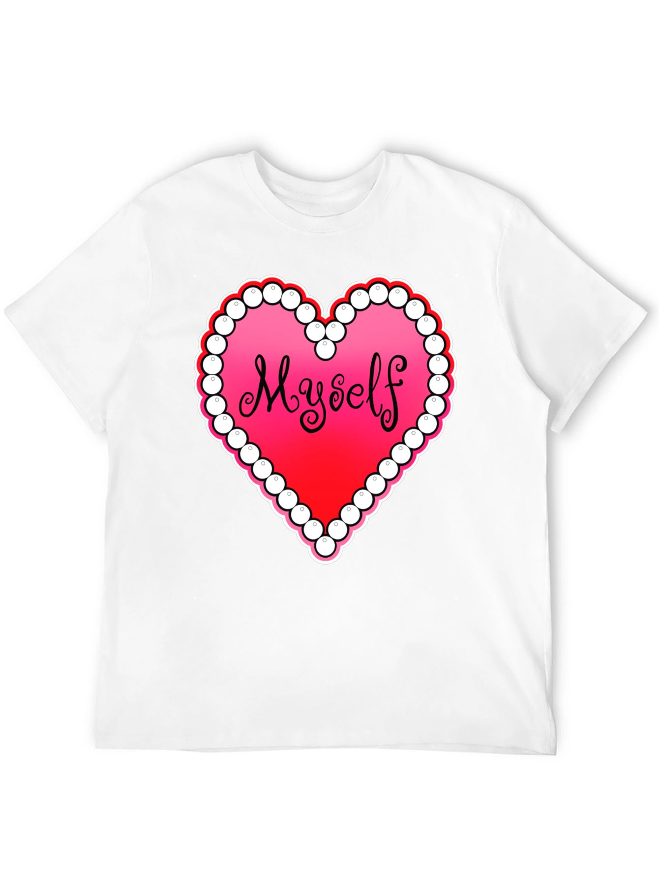 Black Myself Heart Graphic Tee - Black Casual T-Shirt view 12