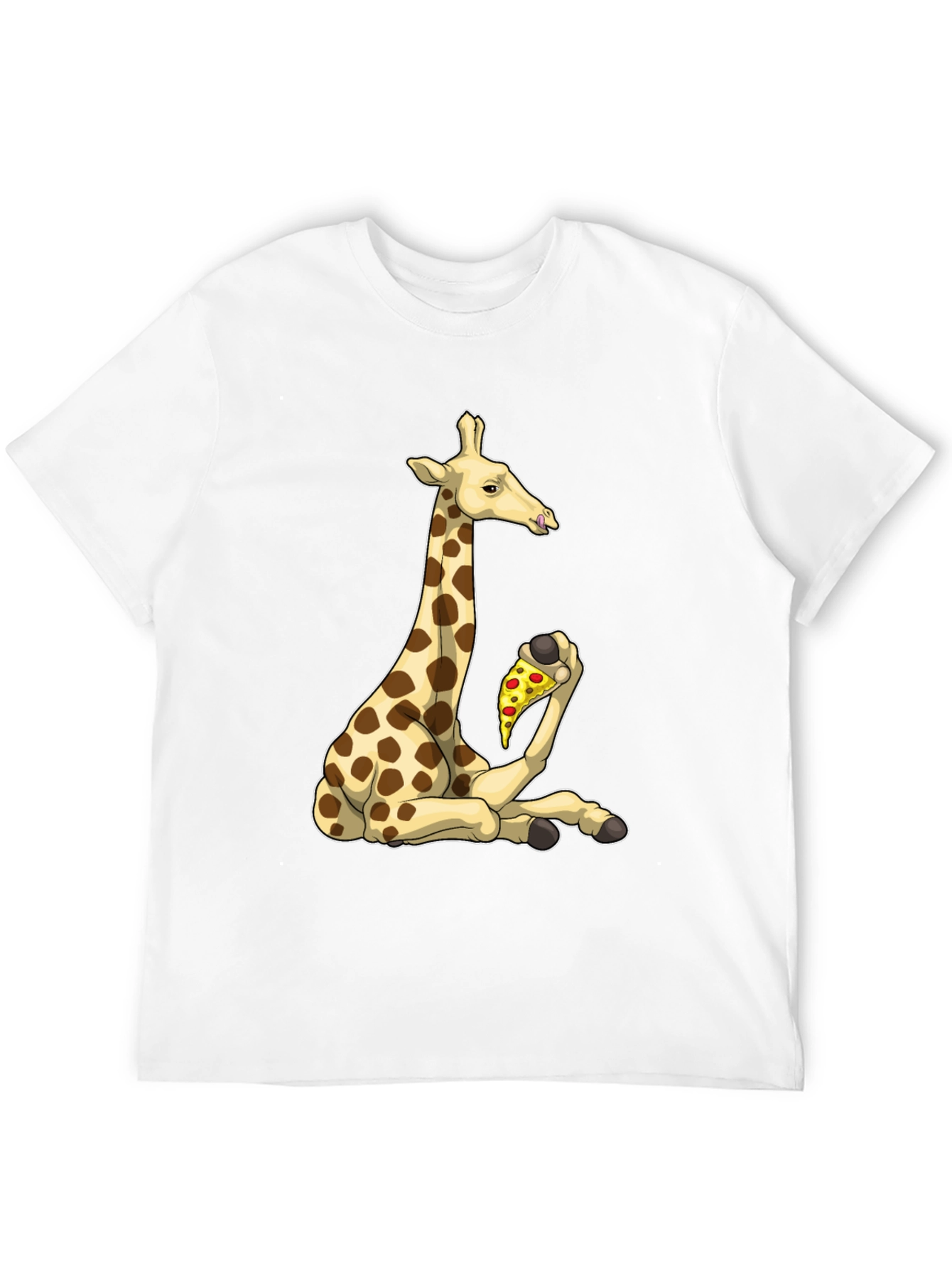 Black Giraffe Pizza T-Shirt - Unique Graphic Tee view 12
