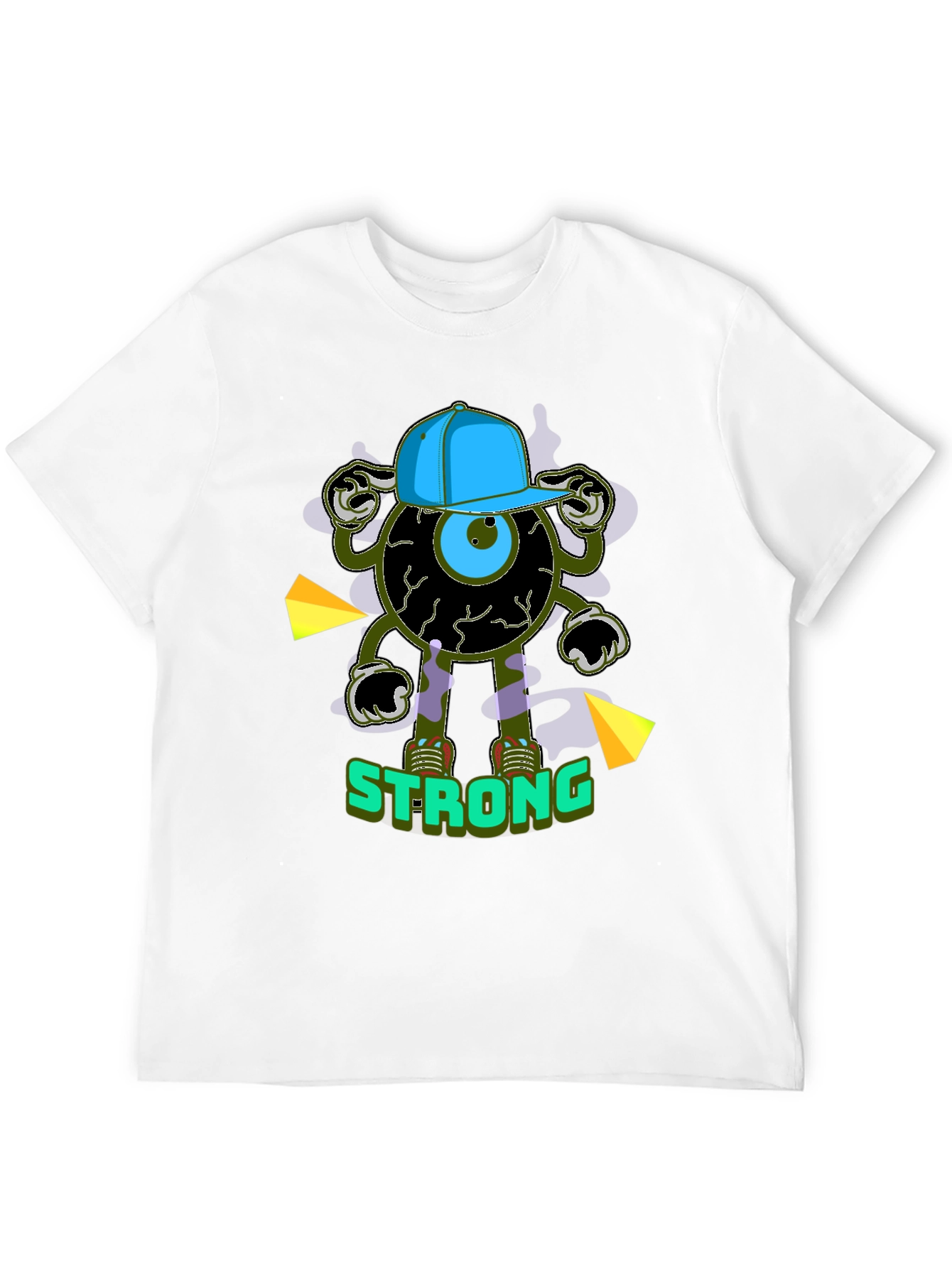 Black Strong Eyeball Graphic Tee - Black Cotton view 12