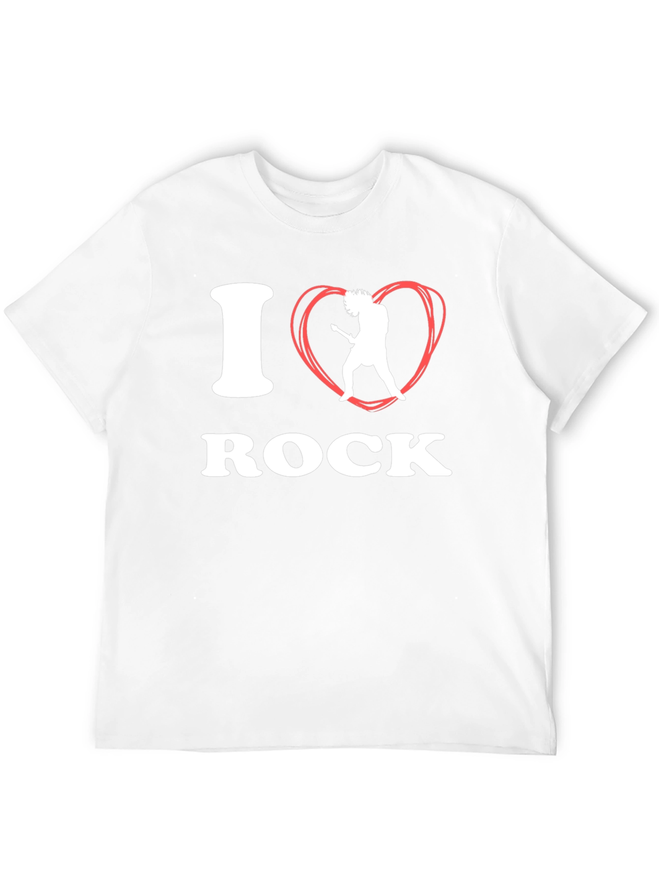 Black I Love Rock Music T-Shirt view 12