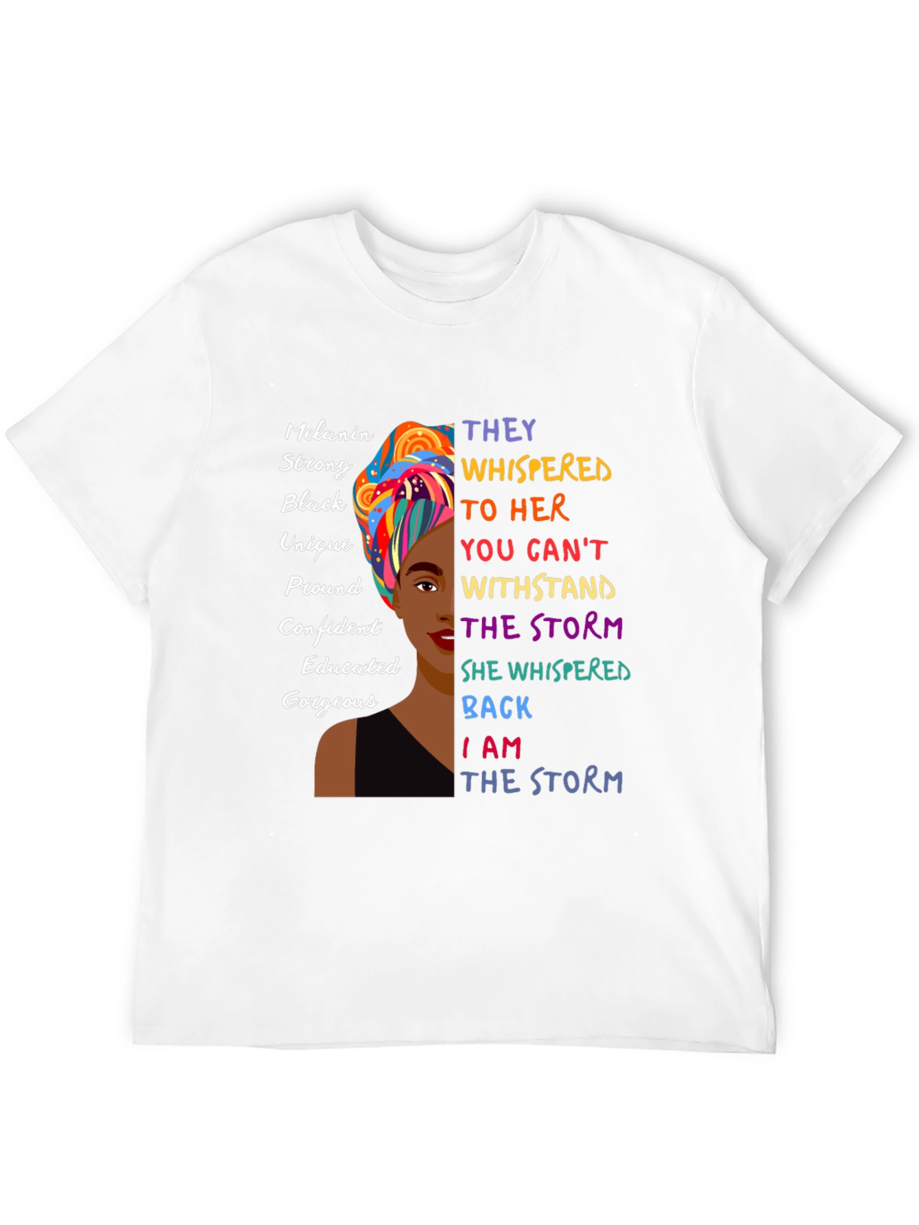 Black Melanin Strong Black Women's Empowerment T-Shirt view 12