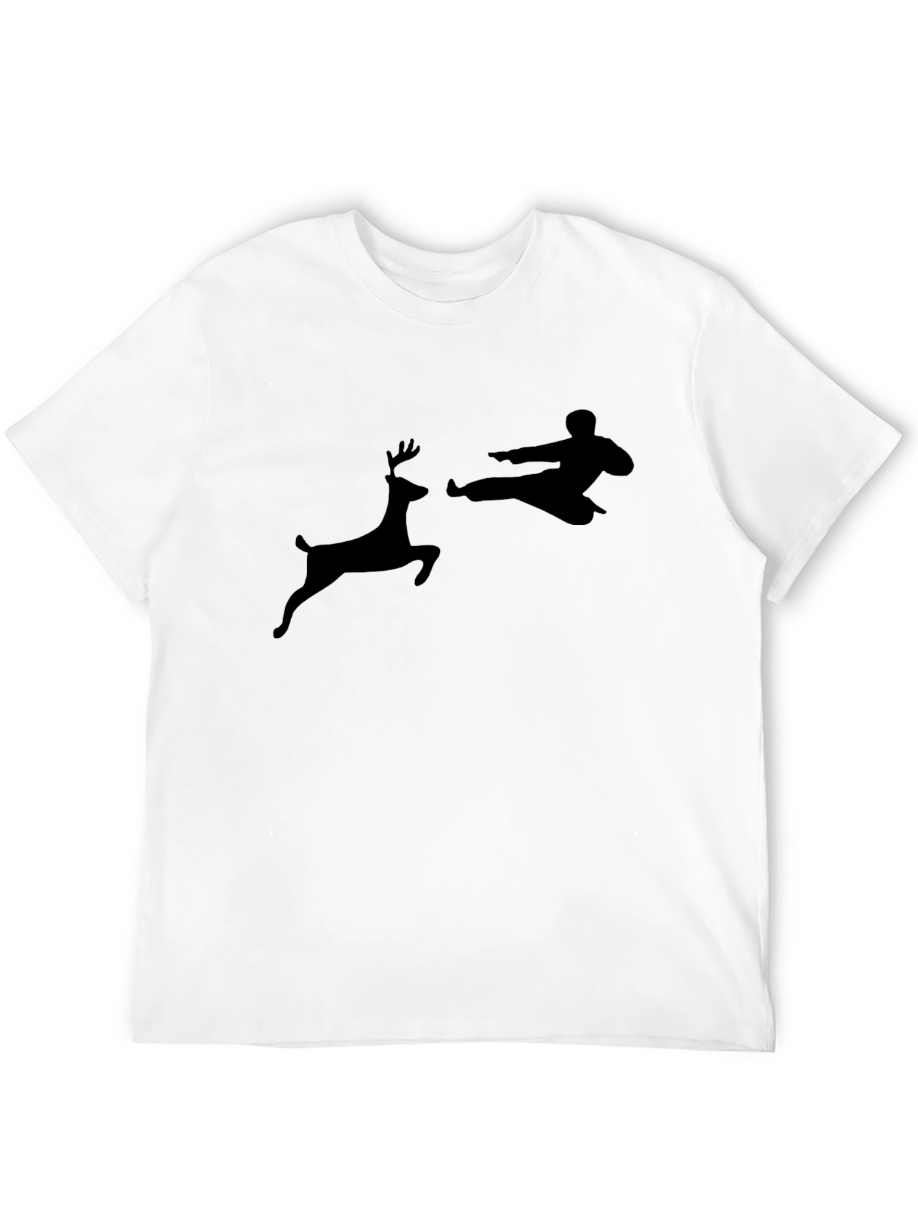 Black Karate Deer Black T-Shirt - Novelty Design view 12