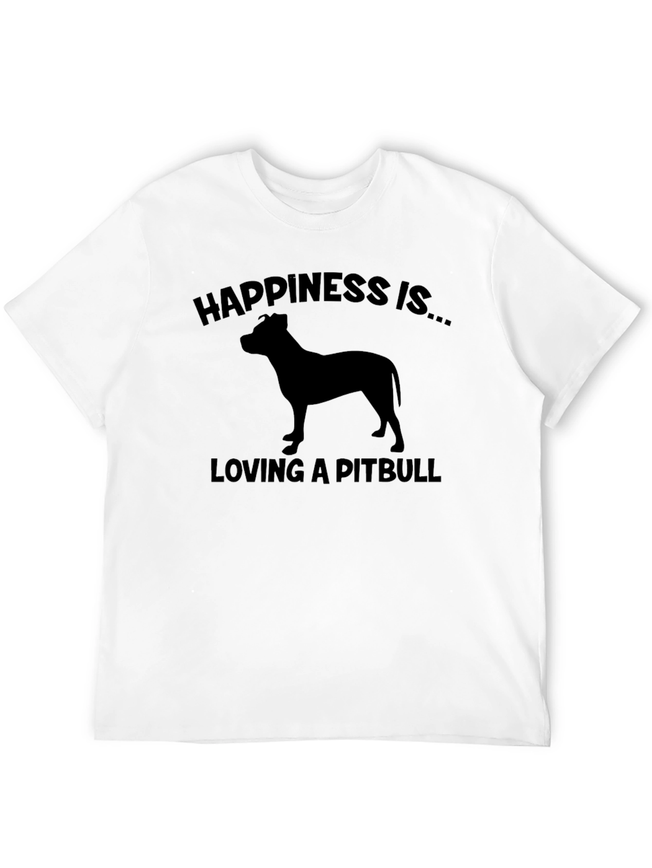 Black Happiness Pitbull Graphic T-Shirt view 12