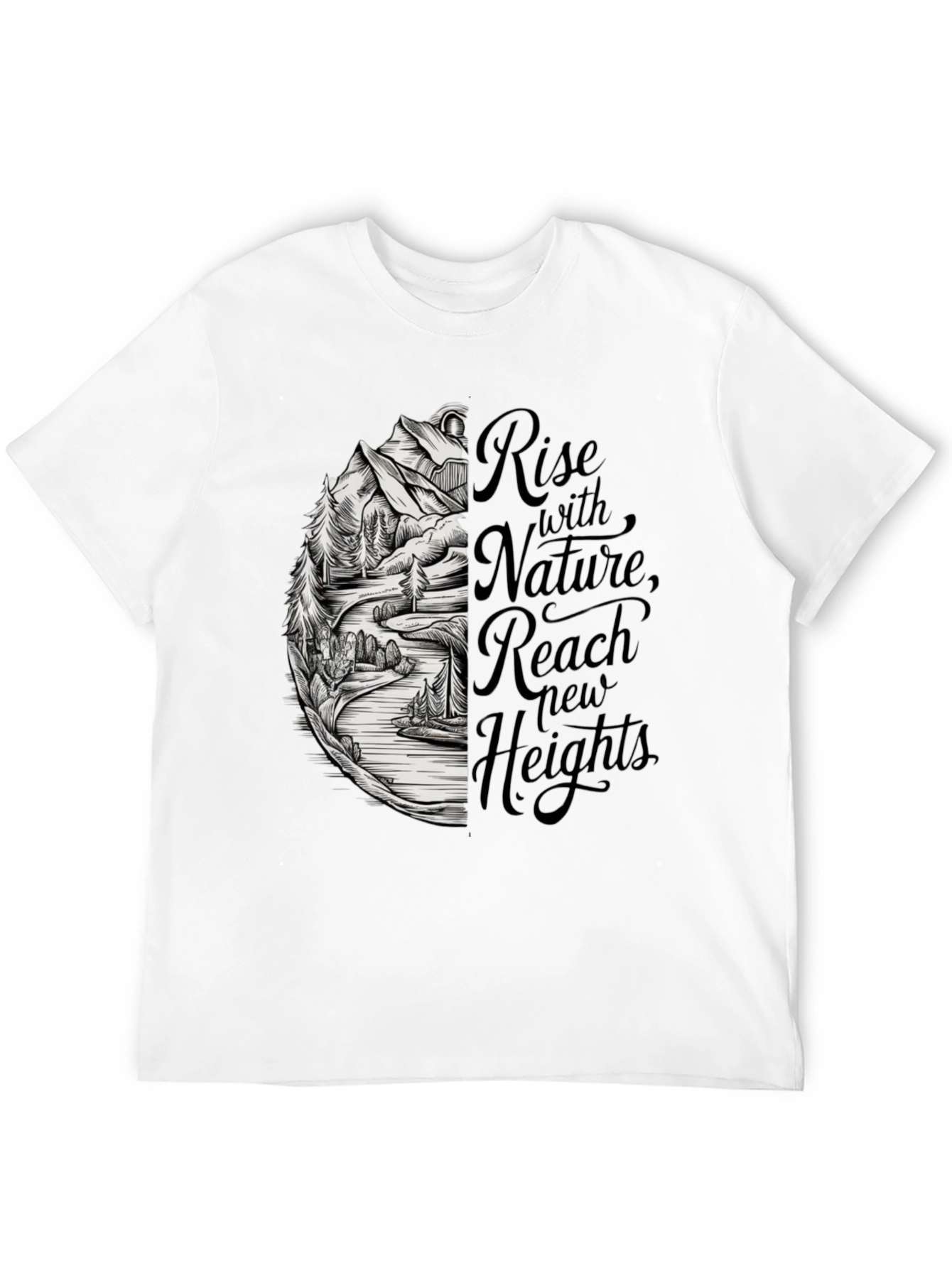 Black Nature Inspired T-Shirt - Rise with Nature view 12