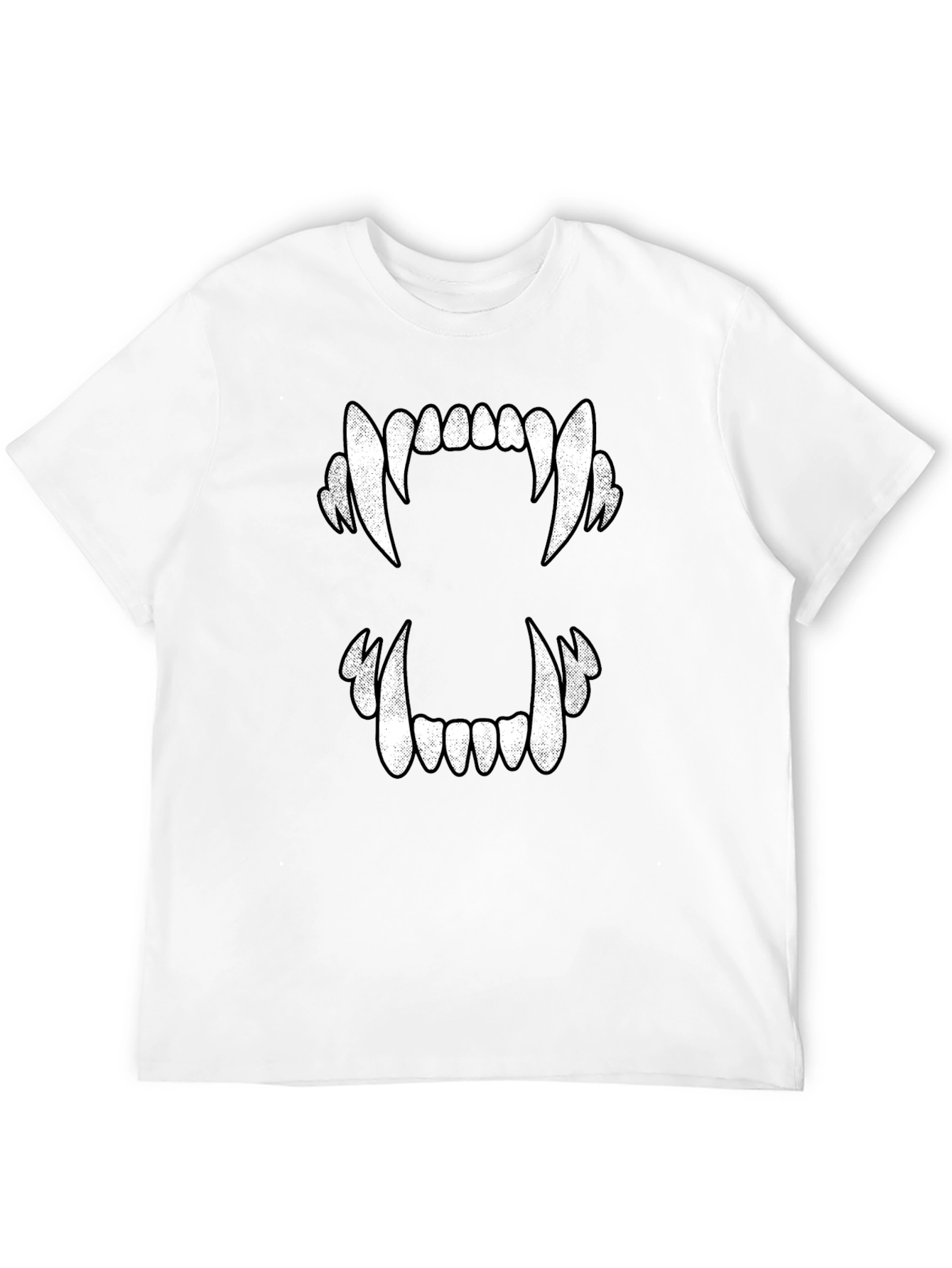 Black Vampire Teeth Graphic Tee - Halloween Black T-Shirt view 12