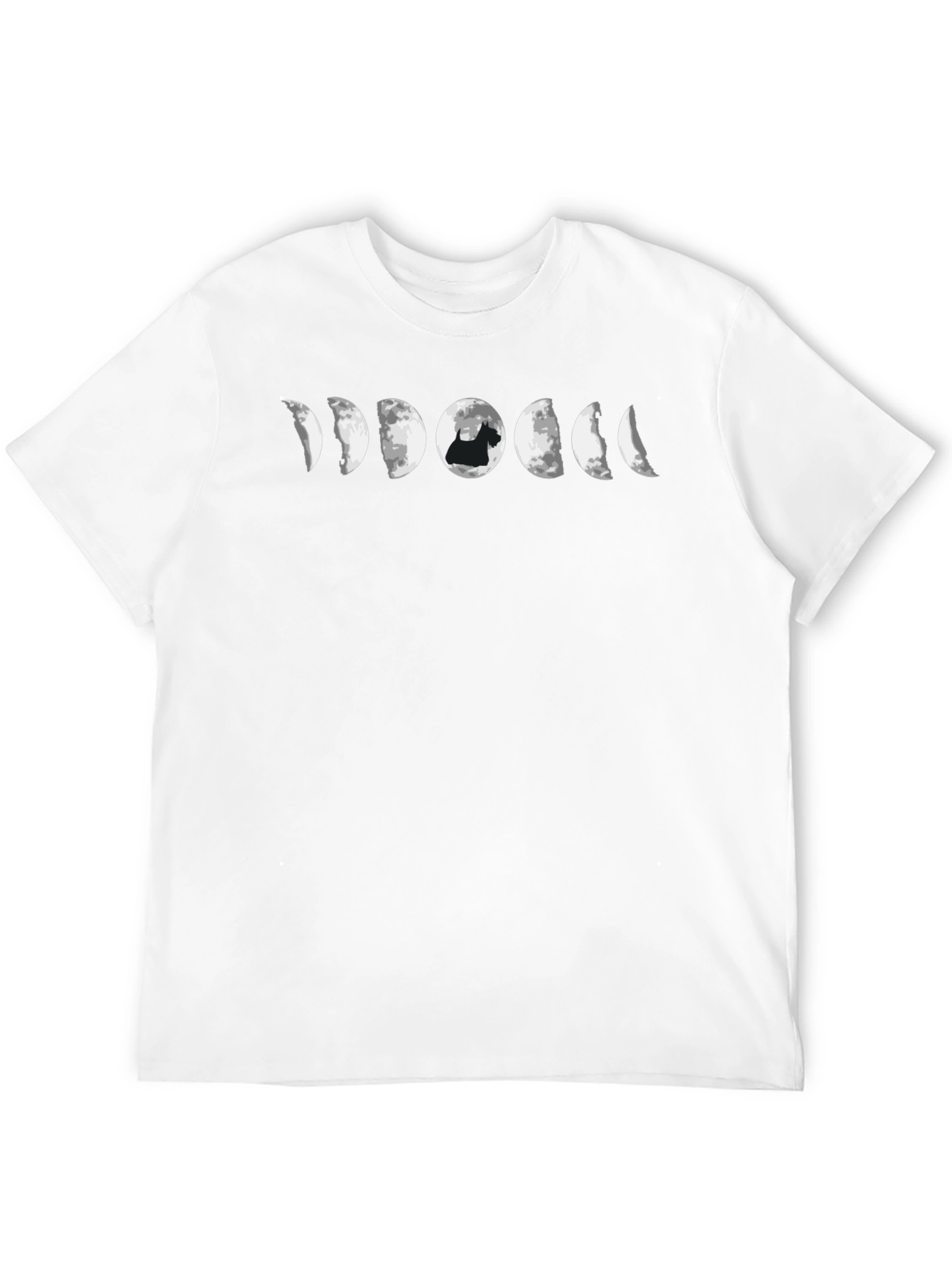 Black Moon Phase Dog T-Shirt - Black view 12
