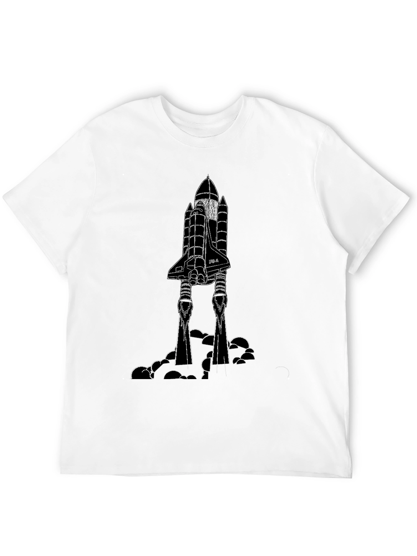 Black Space Shuttle Graphic Tee - Black Cotton Blend view 12