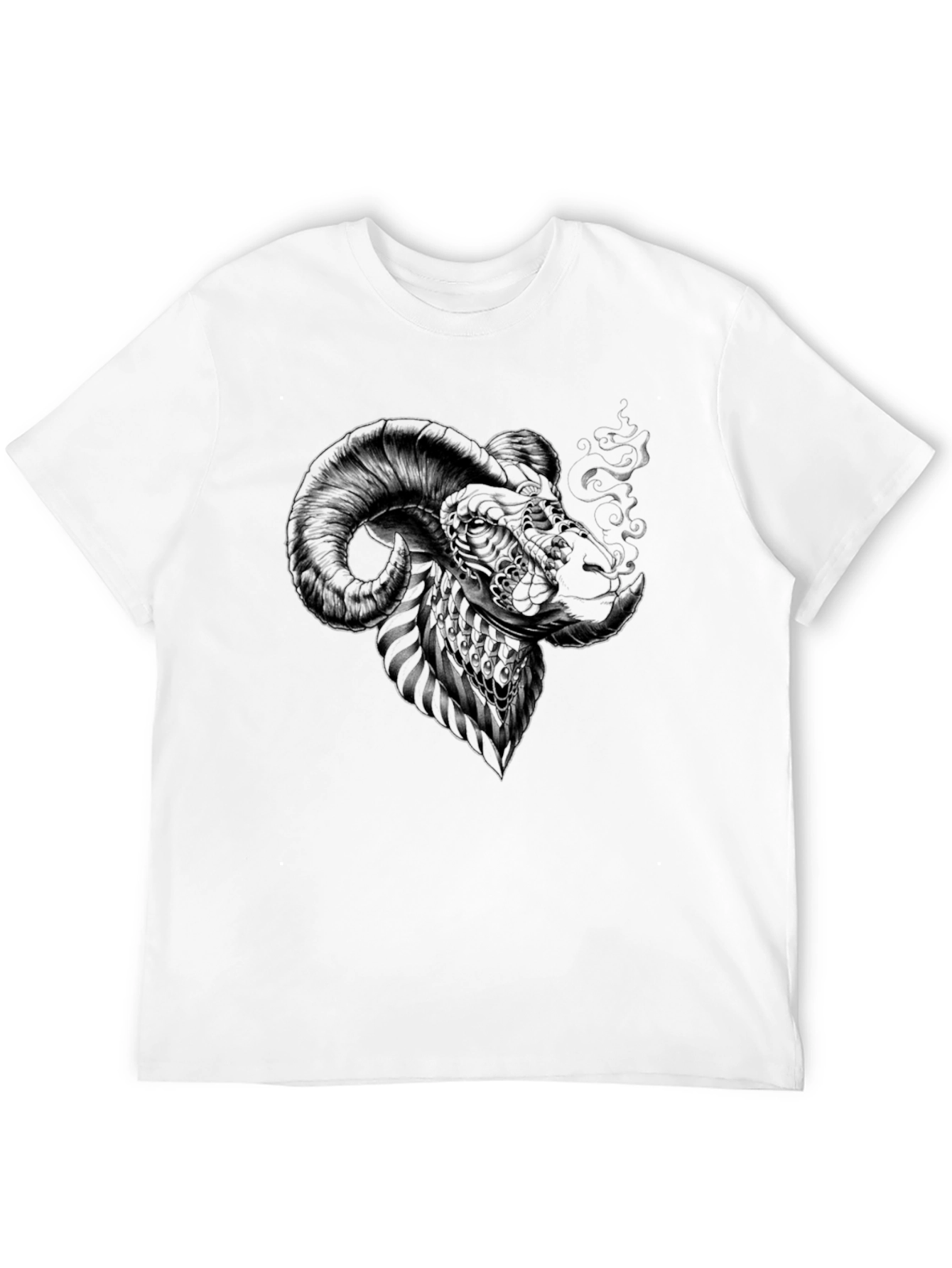 Black Ram Head Graphic Tee - Black T-Shirt view 12