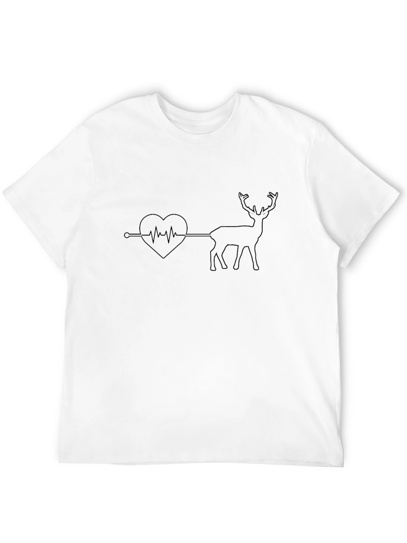 Black Heartbeat Deer T-Shirt - Graphic Tee view 12
