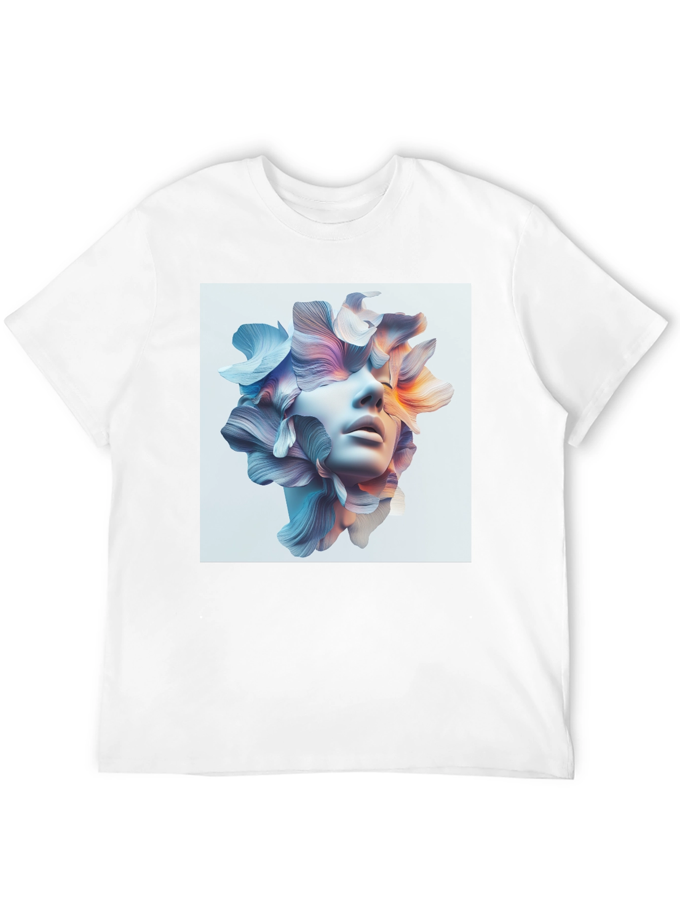 Black Floral Face Graphic Tee - Modern Art T-Shirt view 12