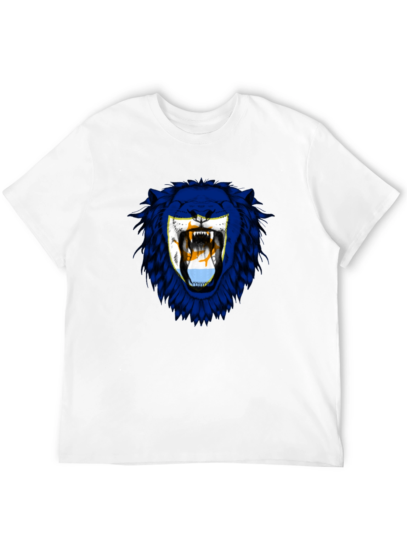 Black Lion Flag Graphic Tee - Men's Black T-Shirt view 12