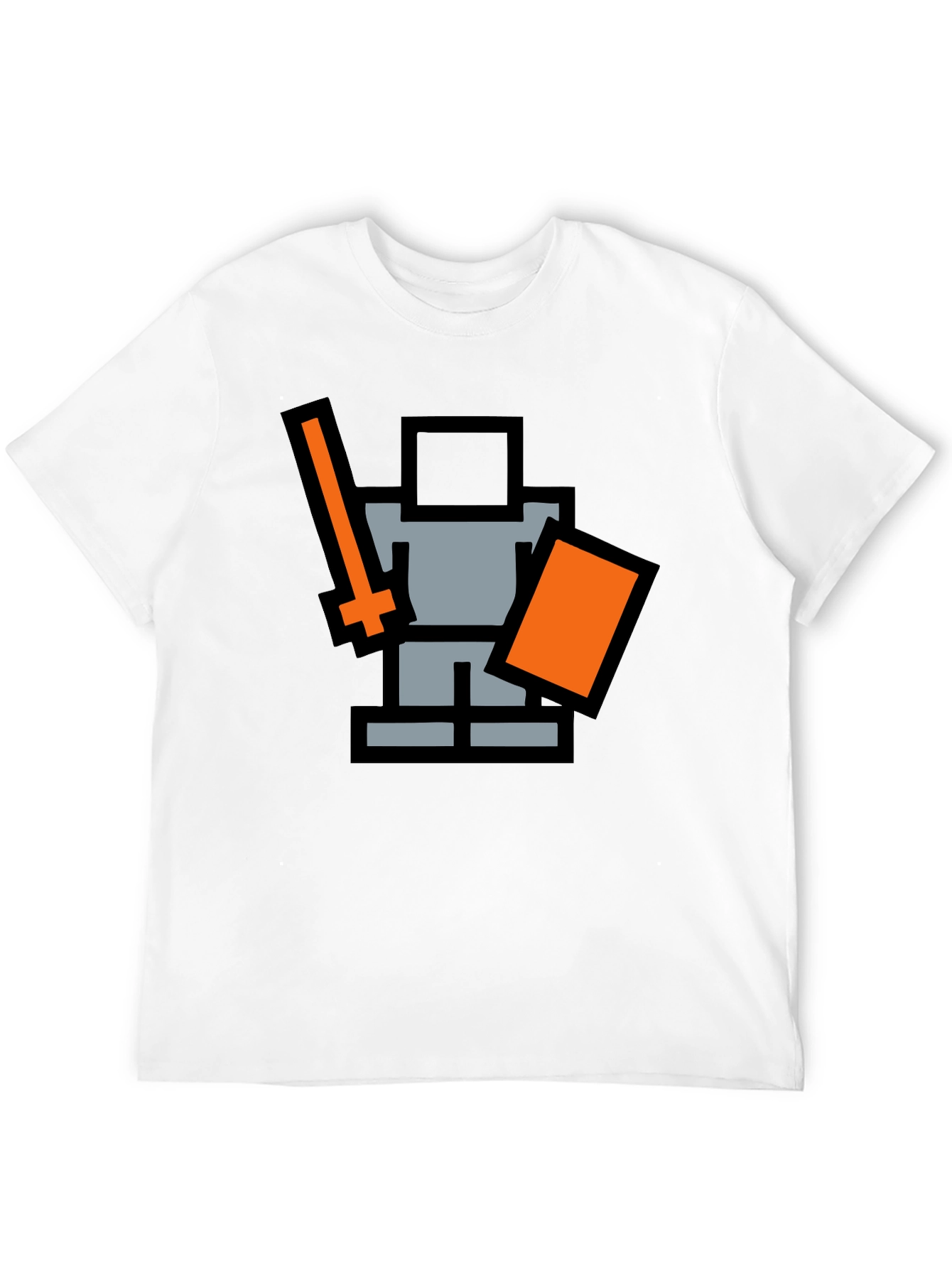 Black Pixel Knight Black T-Shirt - Retro Gaming Style view 12