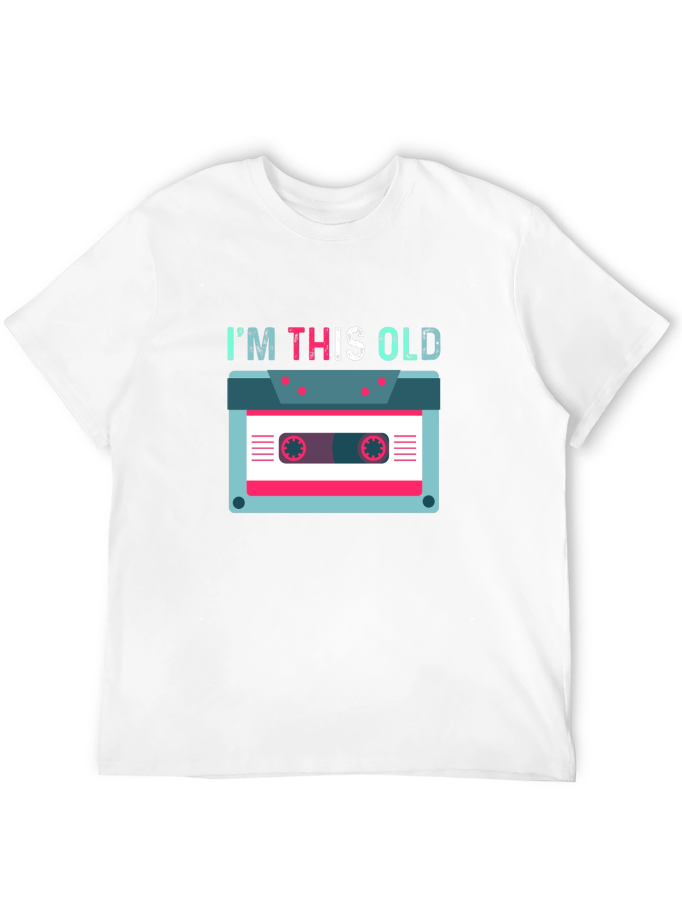 Black I'm This Old Cassette Tape T-Shirt view 12