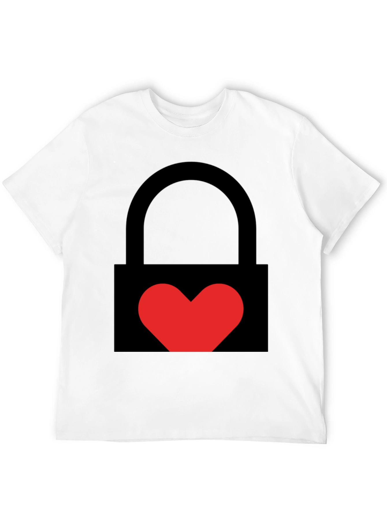 Black Heart Lock Graphic Tee - Stylish Unisex Black T-Shirt view 12