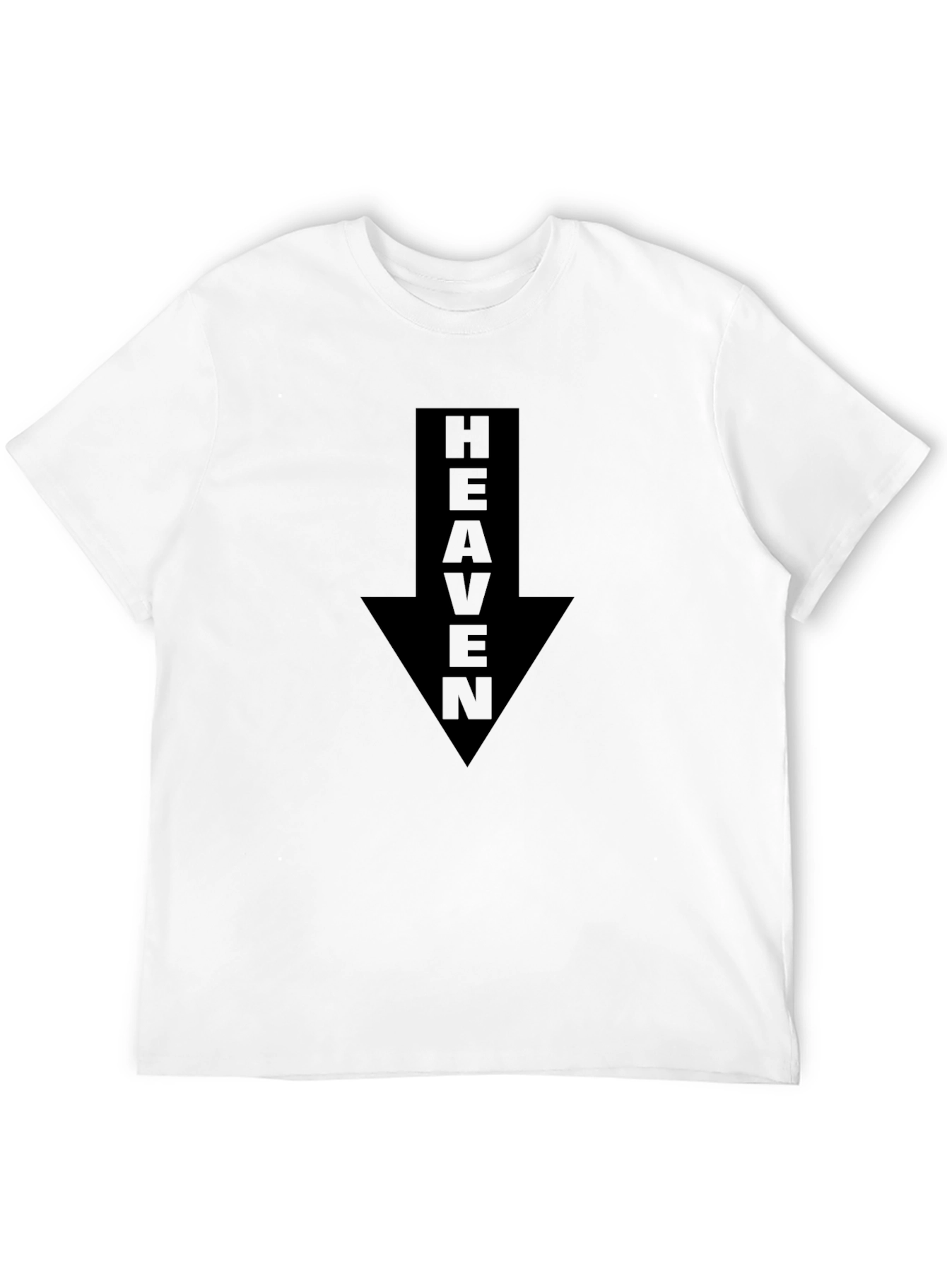 Black Heaven Down Arrow Graphic Tee - Black Casual T-Shirt view 12