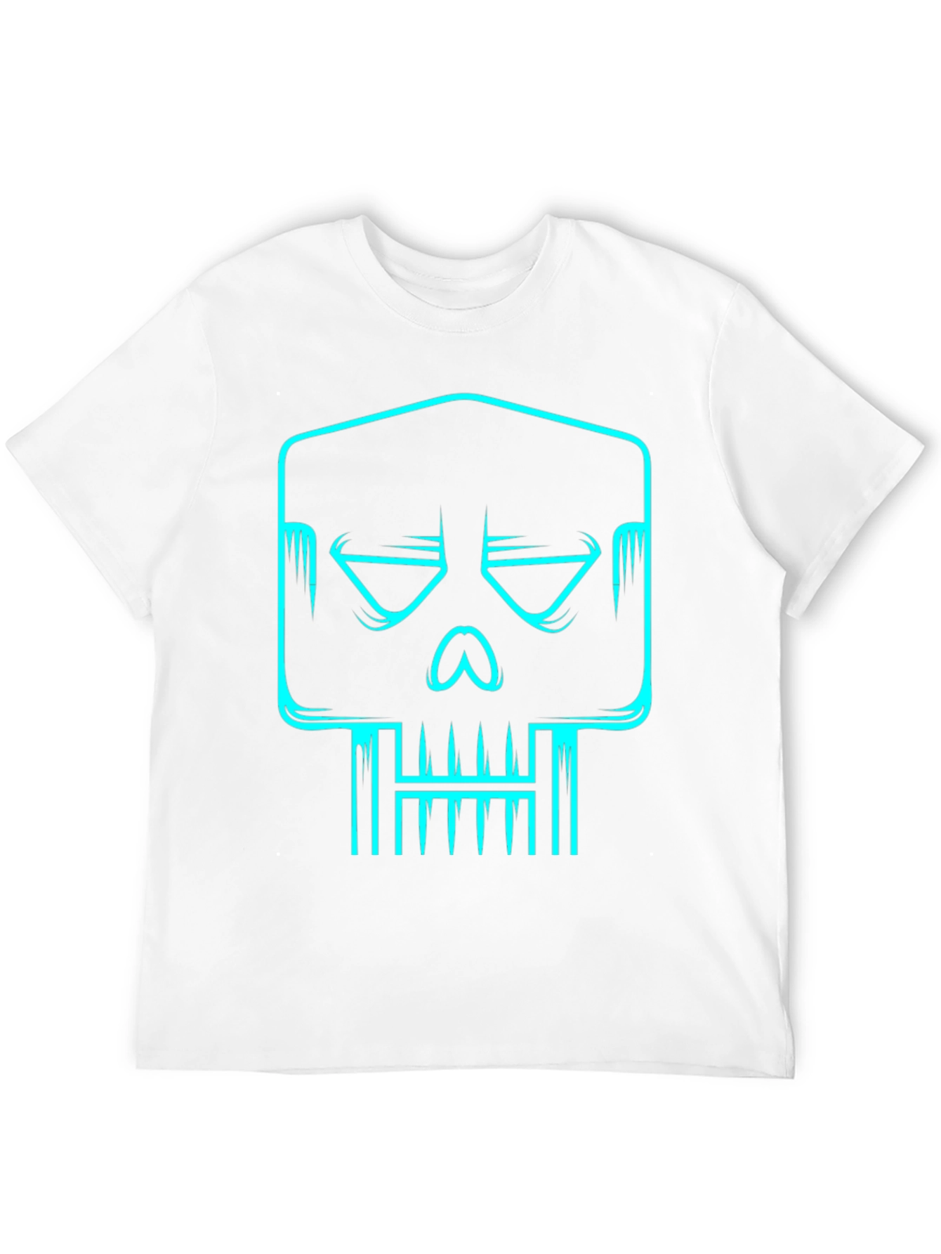 Black Cyber Skull Graphic Tee - Black Cotton T-Shirt view 12