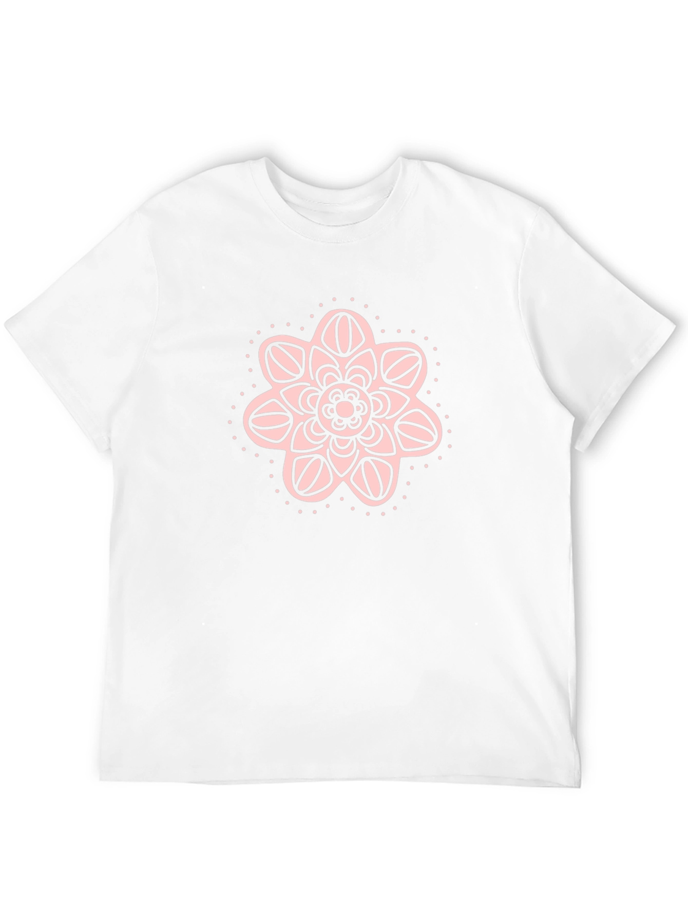 Black Tee with Floral Mandala Print - 12