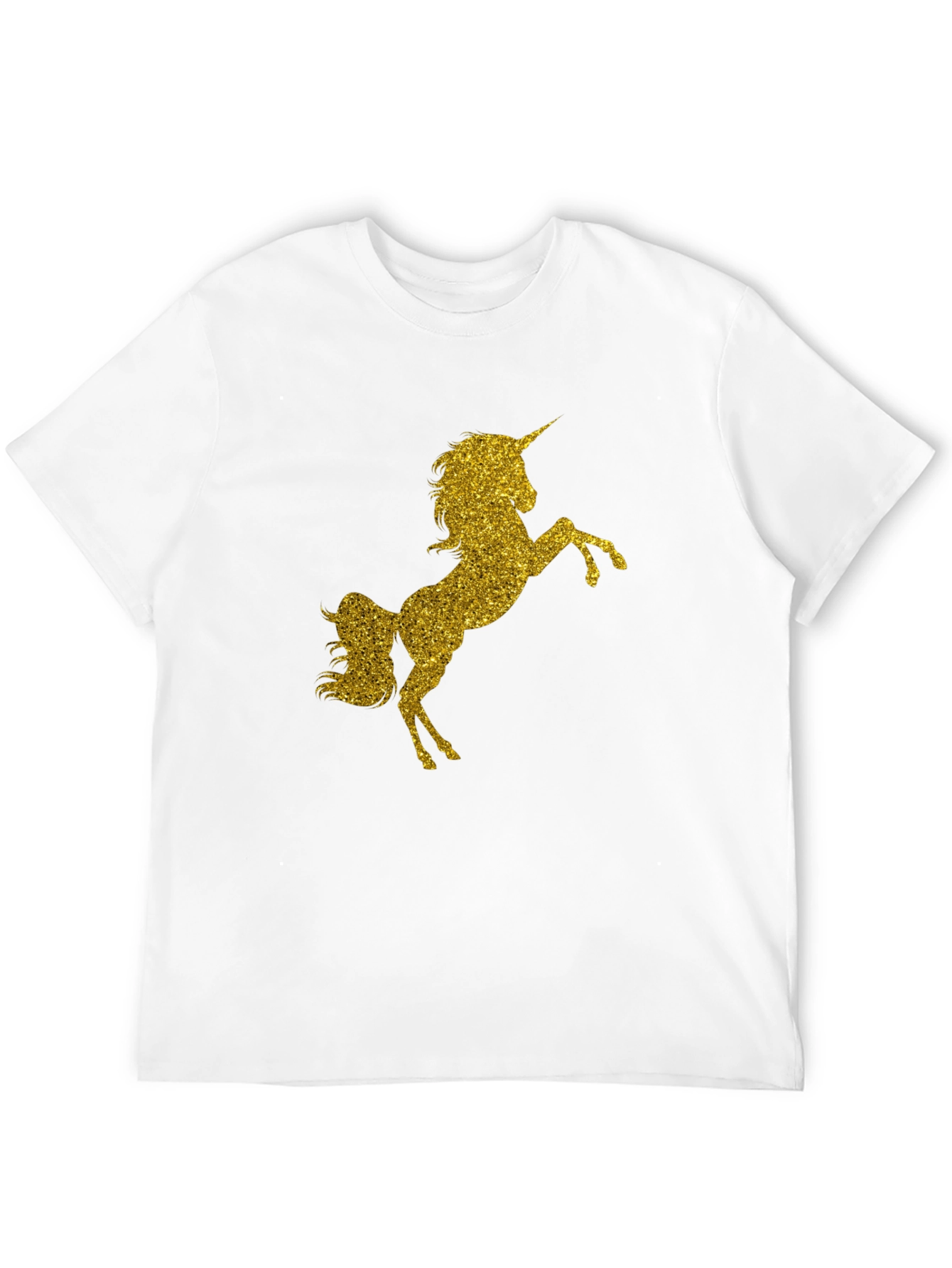 Black Gold Glitter Unicorn Black T-Shirt view 12