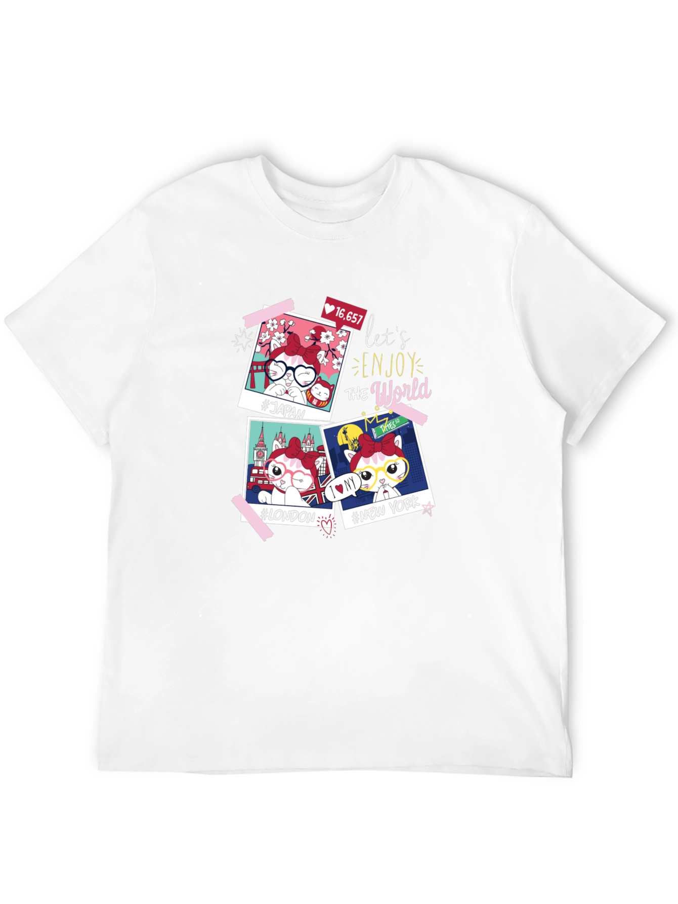 Black World Traveler Cat T-Shirt view 12