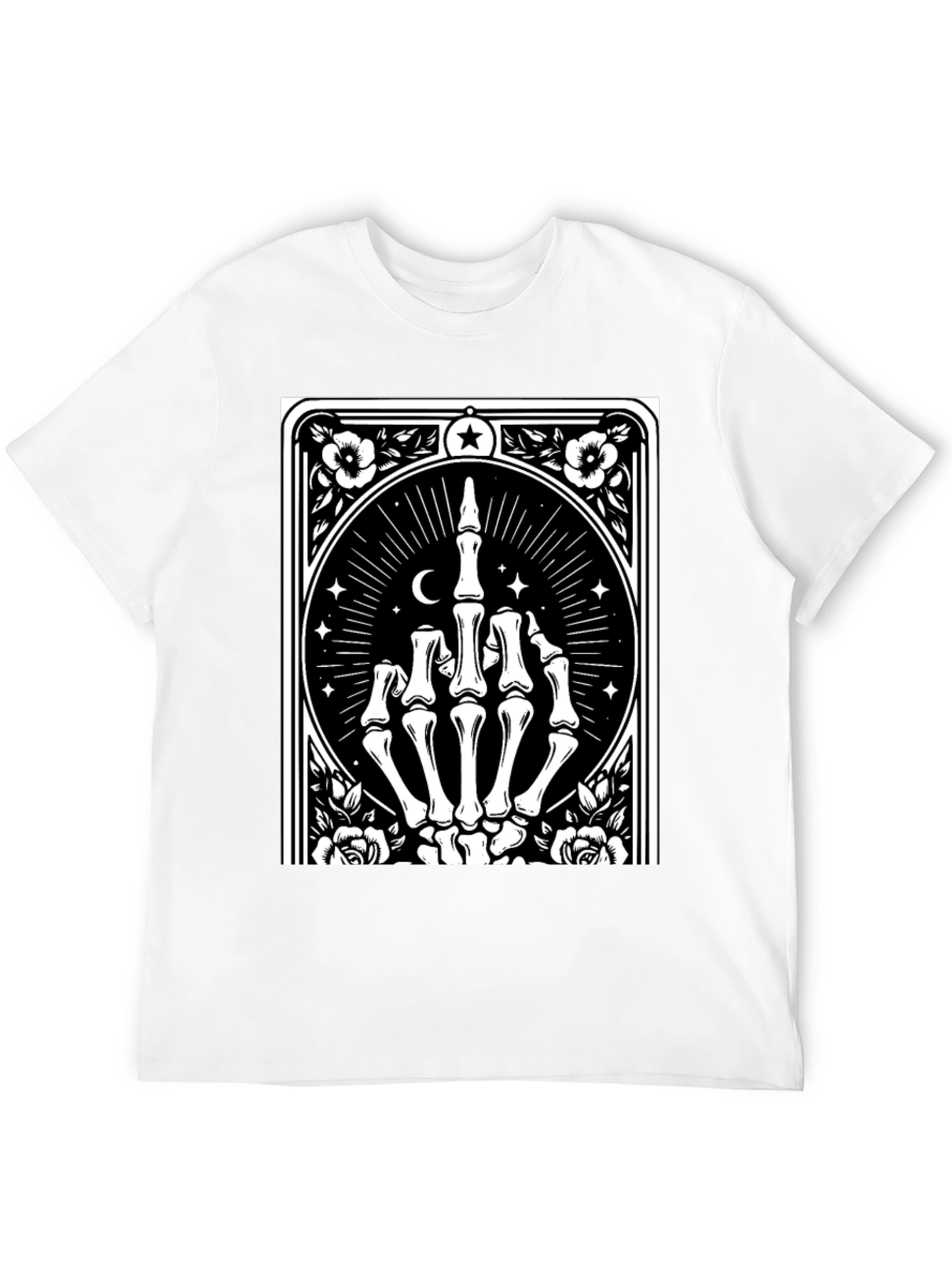 Black Skeleton Hand Graphic Black T-Shirt view 12