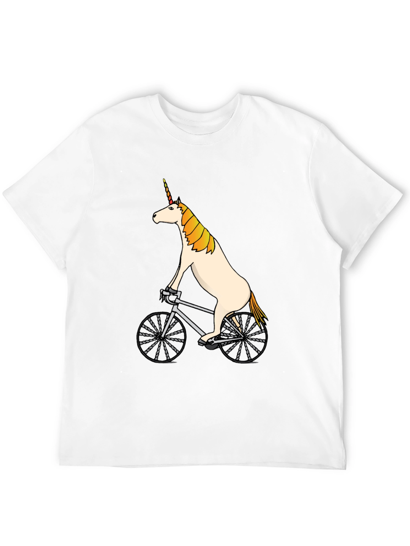 Black Unicorn Riding a Bike T-Shirt - Funny Graphic Tee view 12
