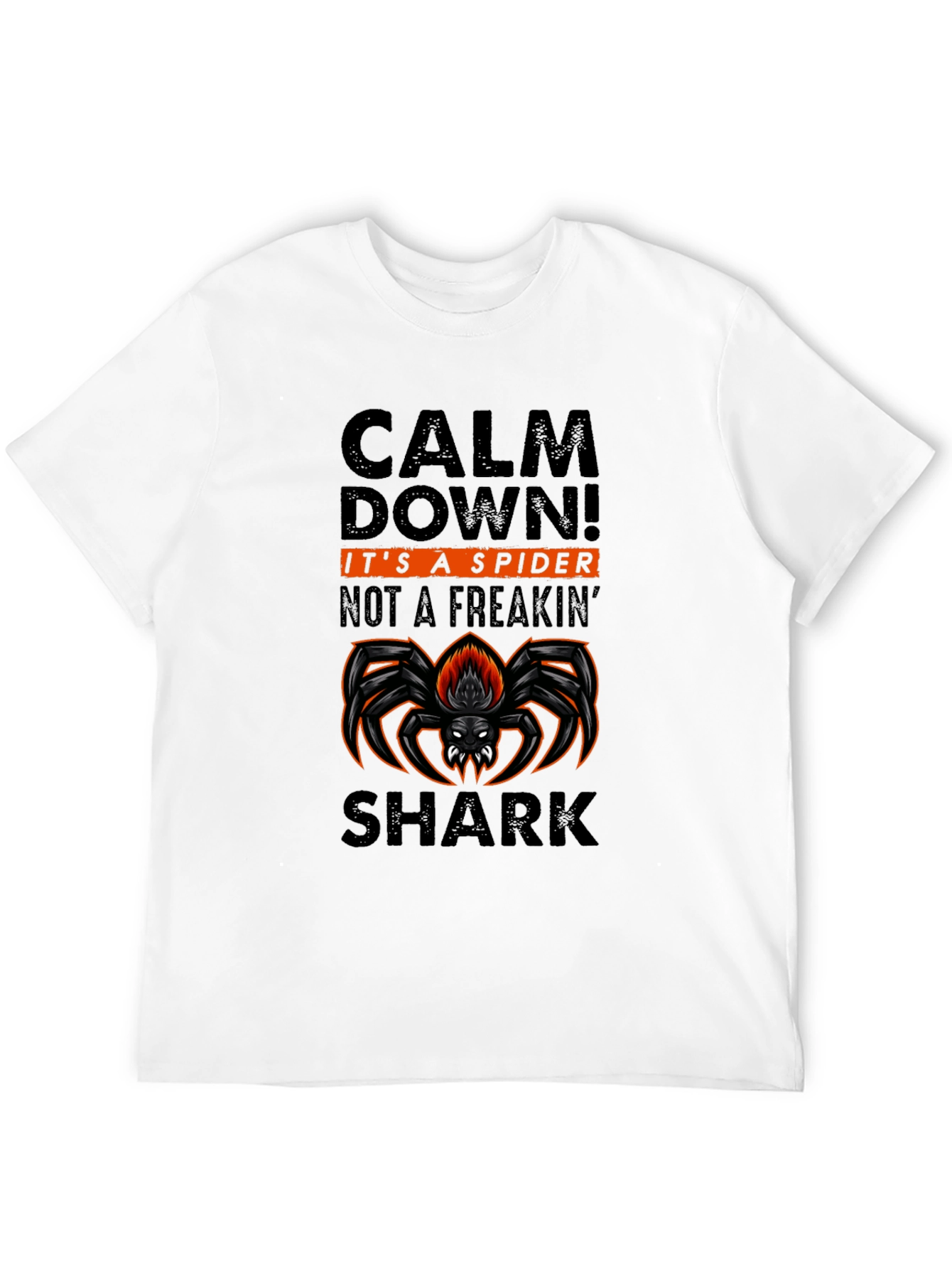 Black Calm Down Spider Graphic Tee - Funny Novelty Shirt view 12