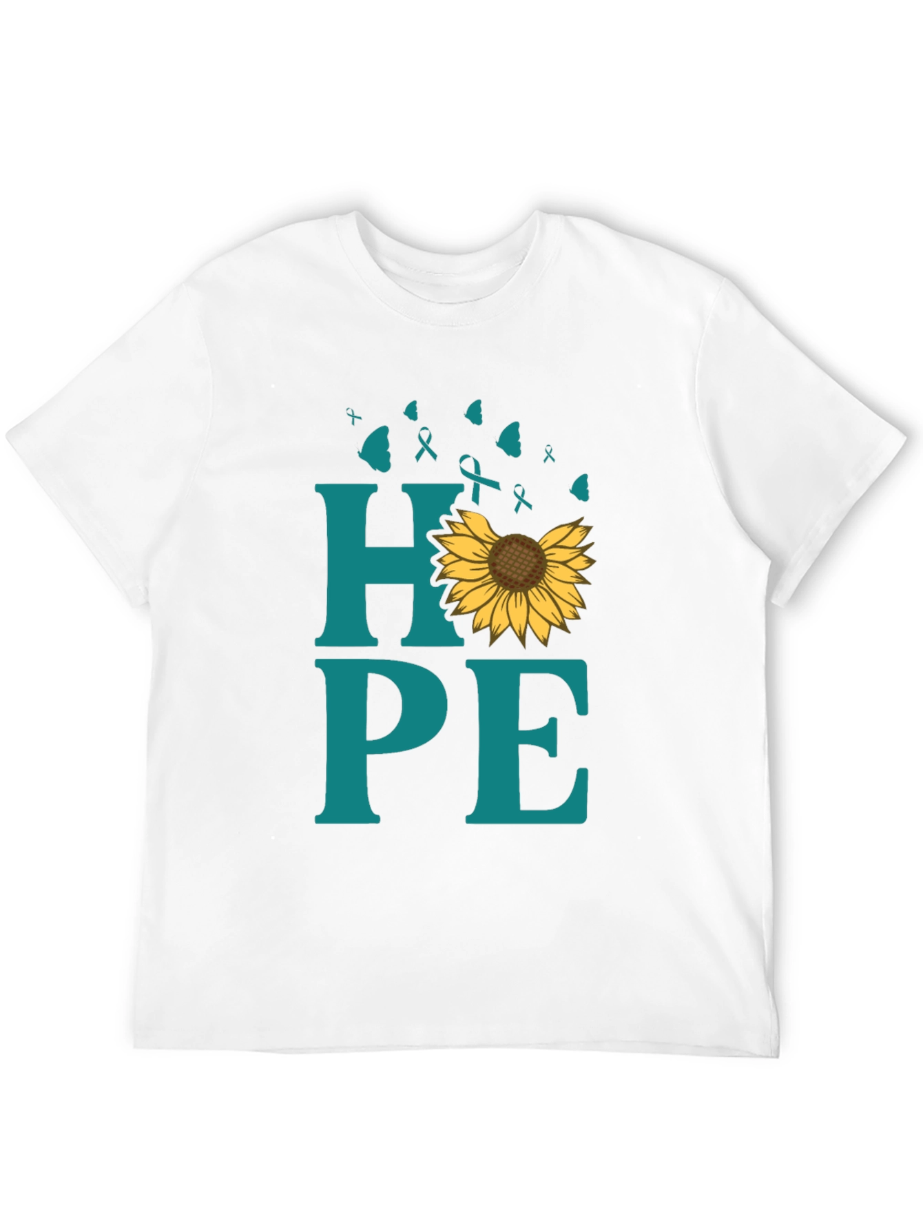 Black Hope Sunflower Ribbon Graphic T-Shirt view 12