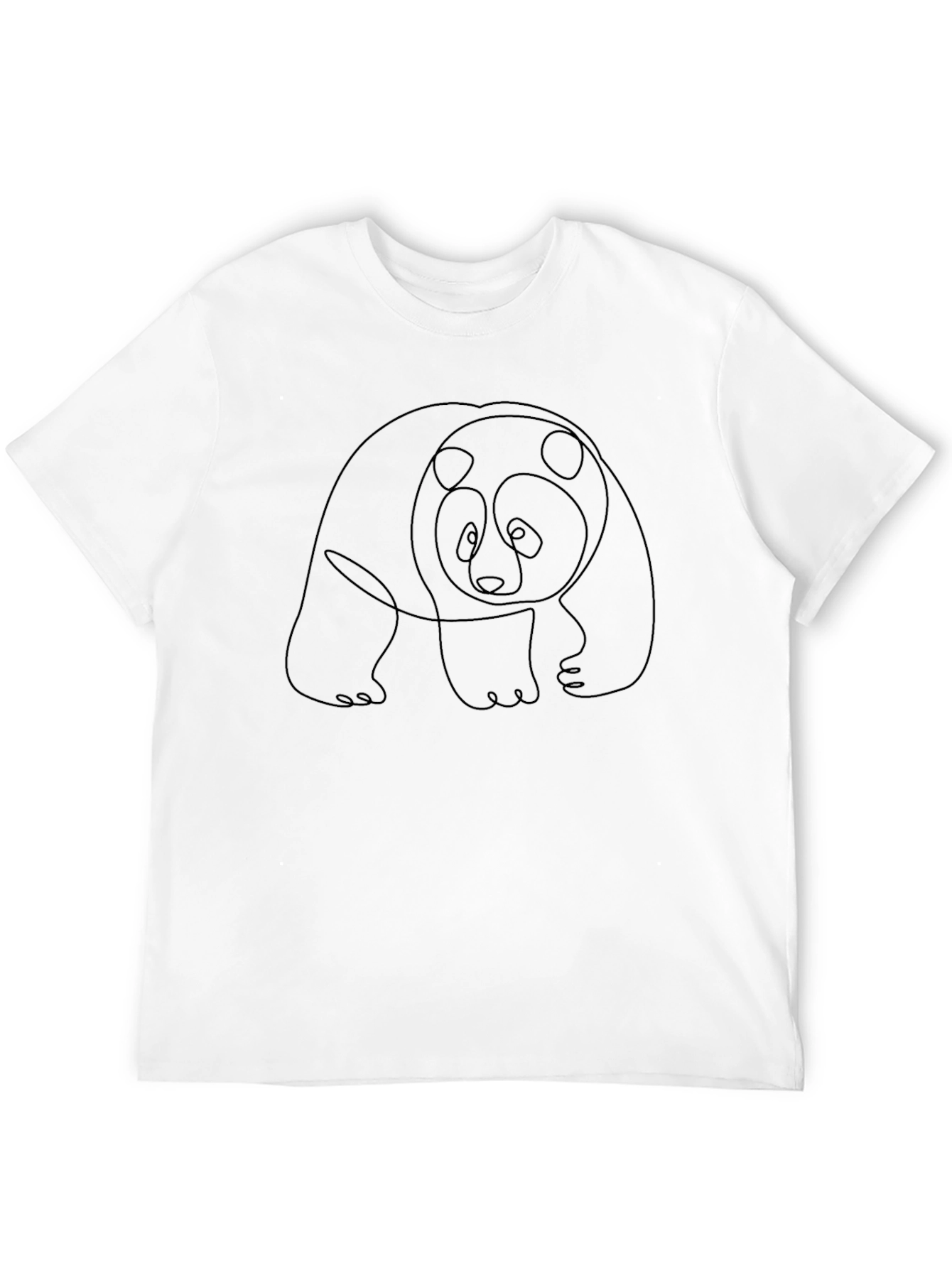 Black Panda Outline Graphic Black T-Shirt view 12