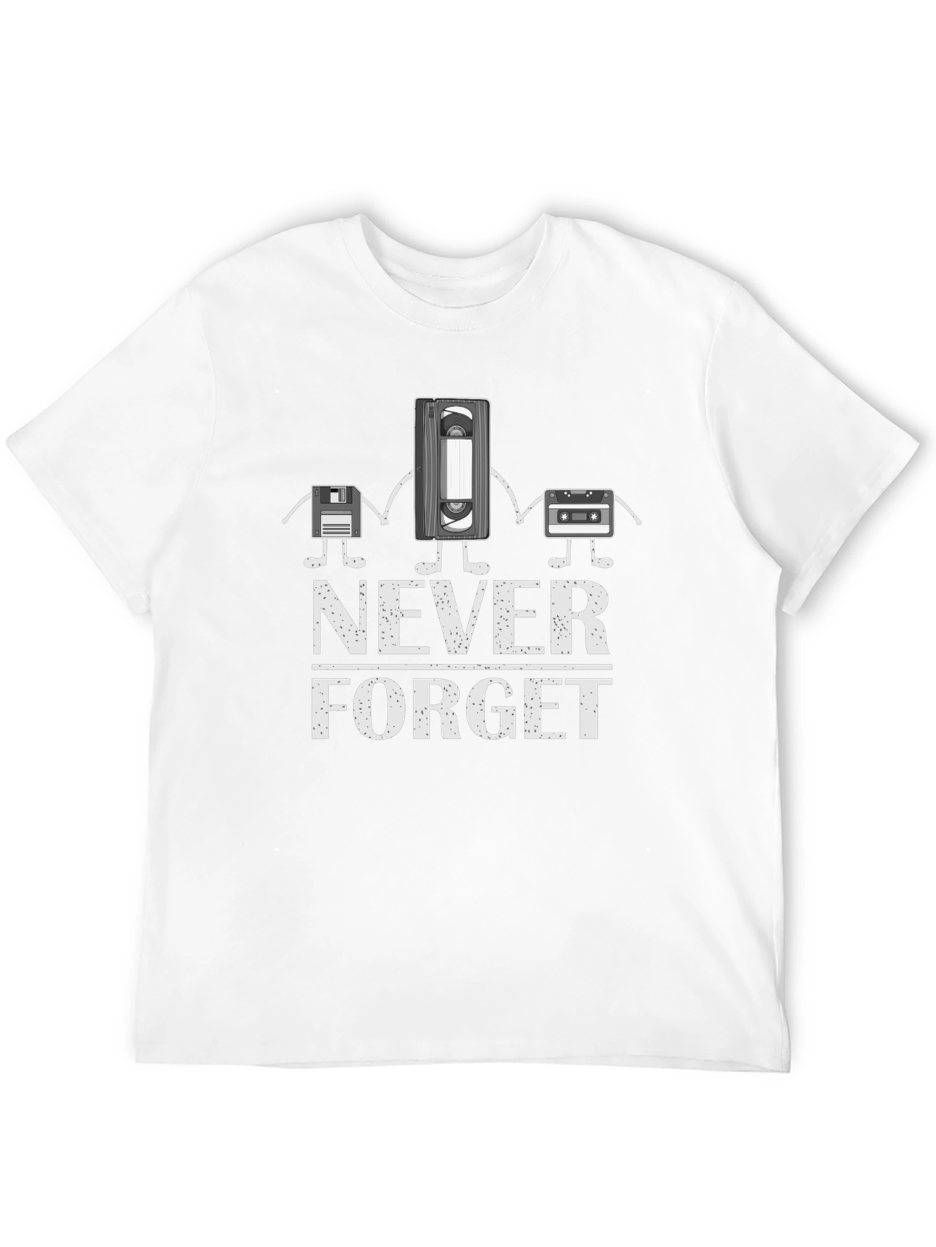 Black Never Forget T-Shirt - Floppy Disk, VHS, Cassette Tape view 12