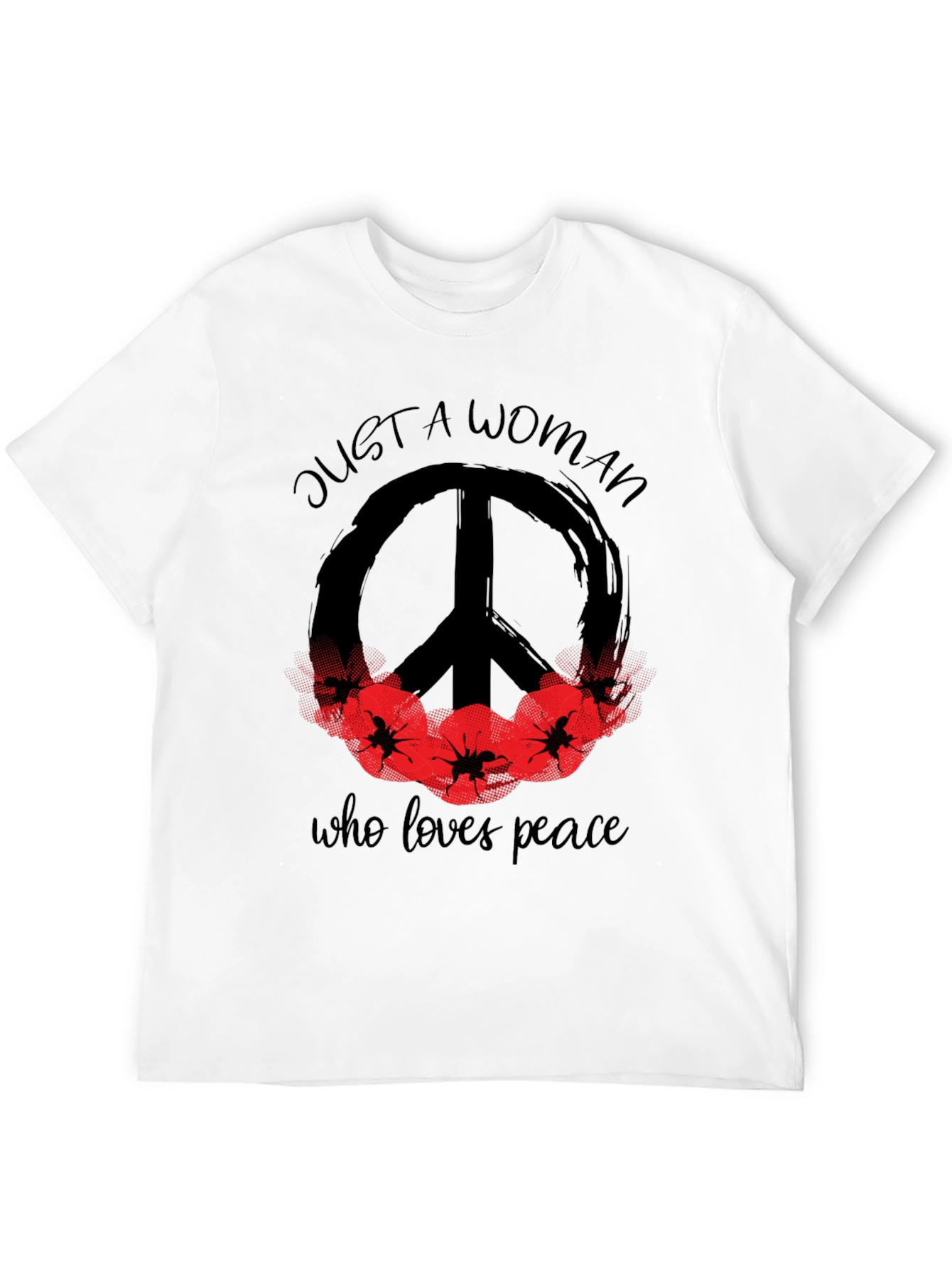 Black Peace Loving Woman Graphic T-Shirt view 12