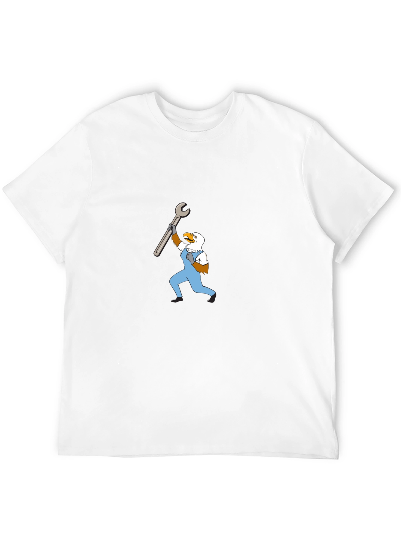 Black Mechanic Eagle Graphic Tee - Black Cotton T-Shirt view 12