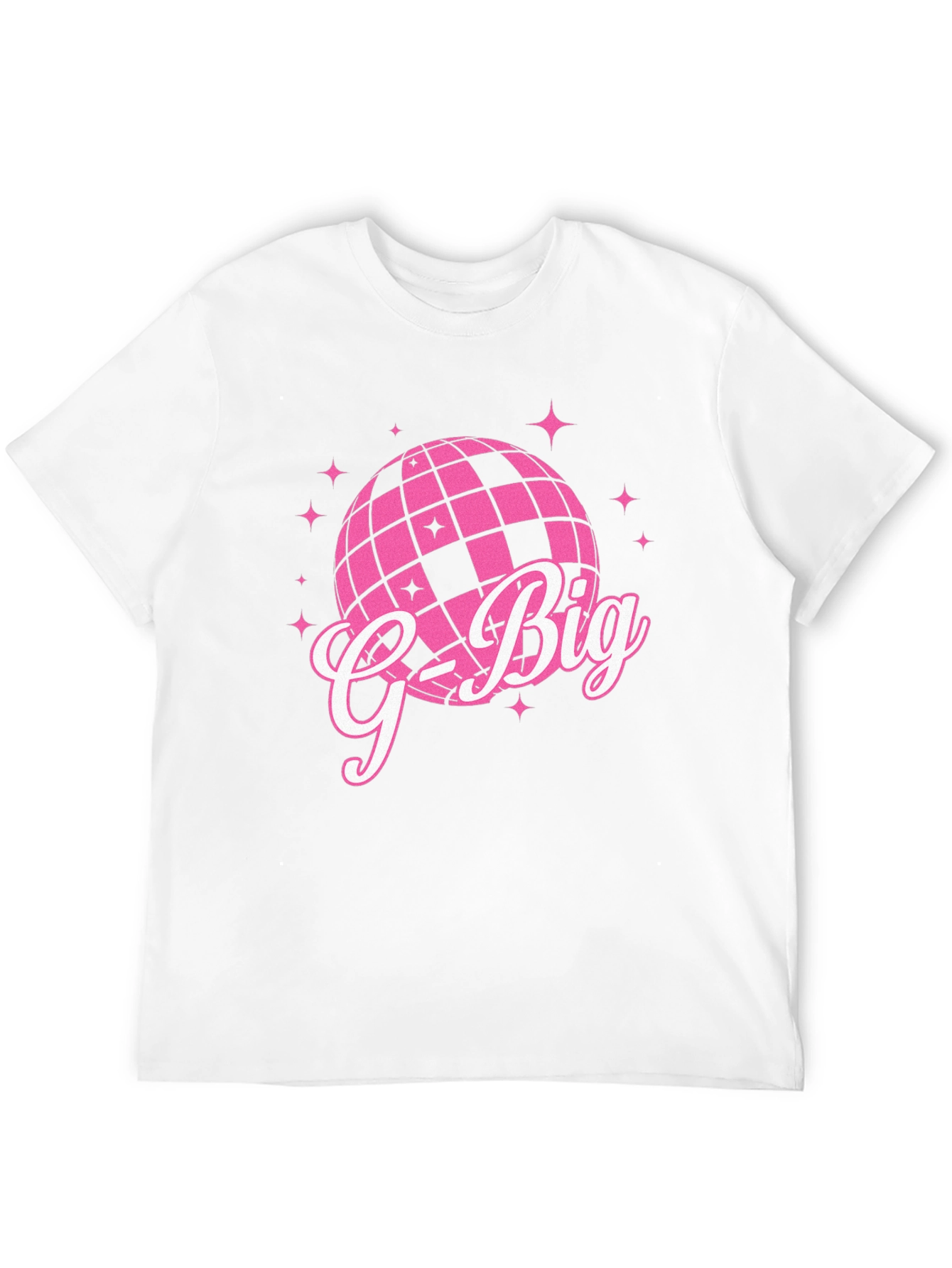 Black G-Big Pink Disco Ball Graphic T-Shirt view 12