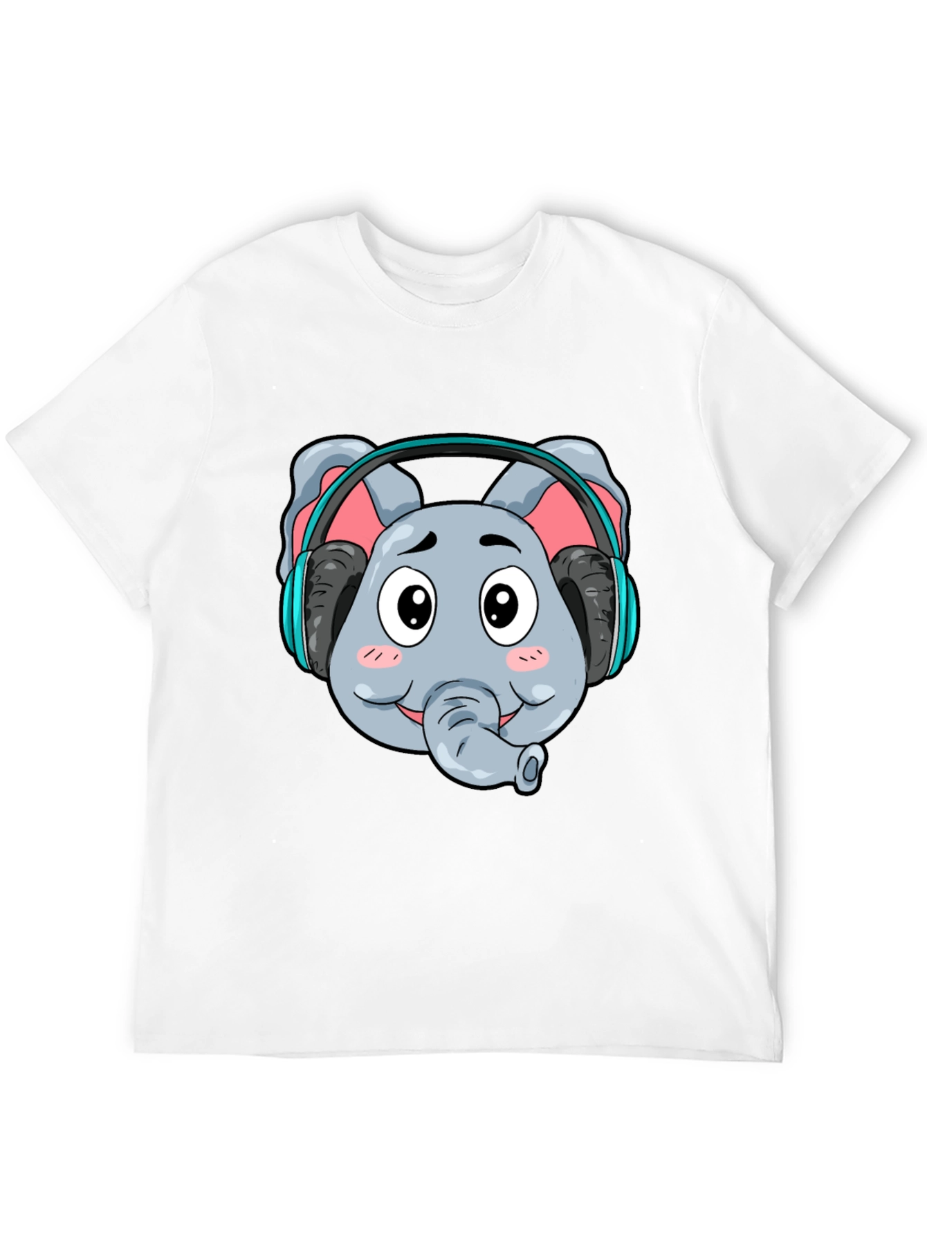 Black Elephant DJ Graphic Tee - Cool Cartoon T-Shirt view 12