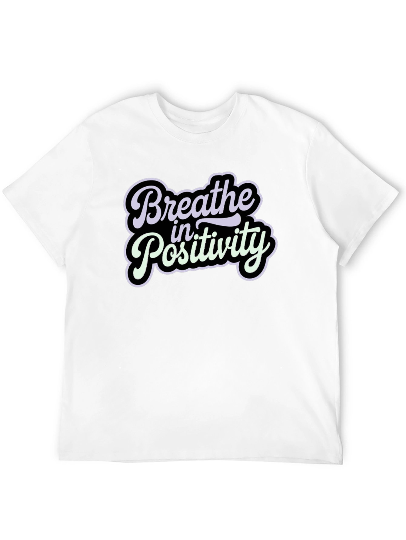 Black Breathe in Positivity Graphic T-Shirt view 12