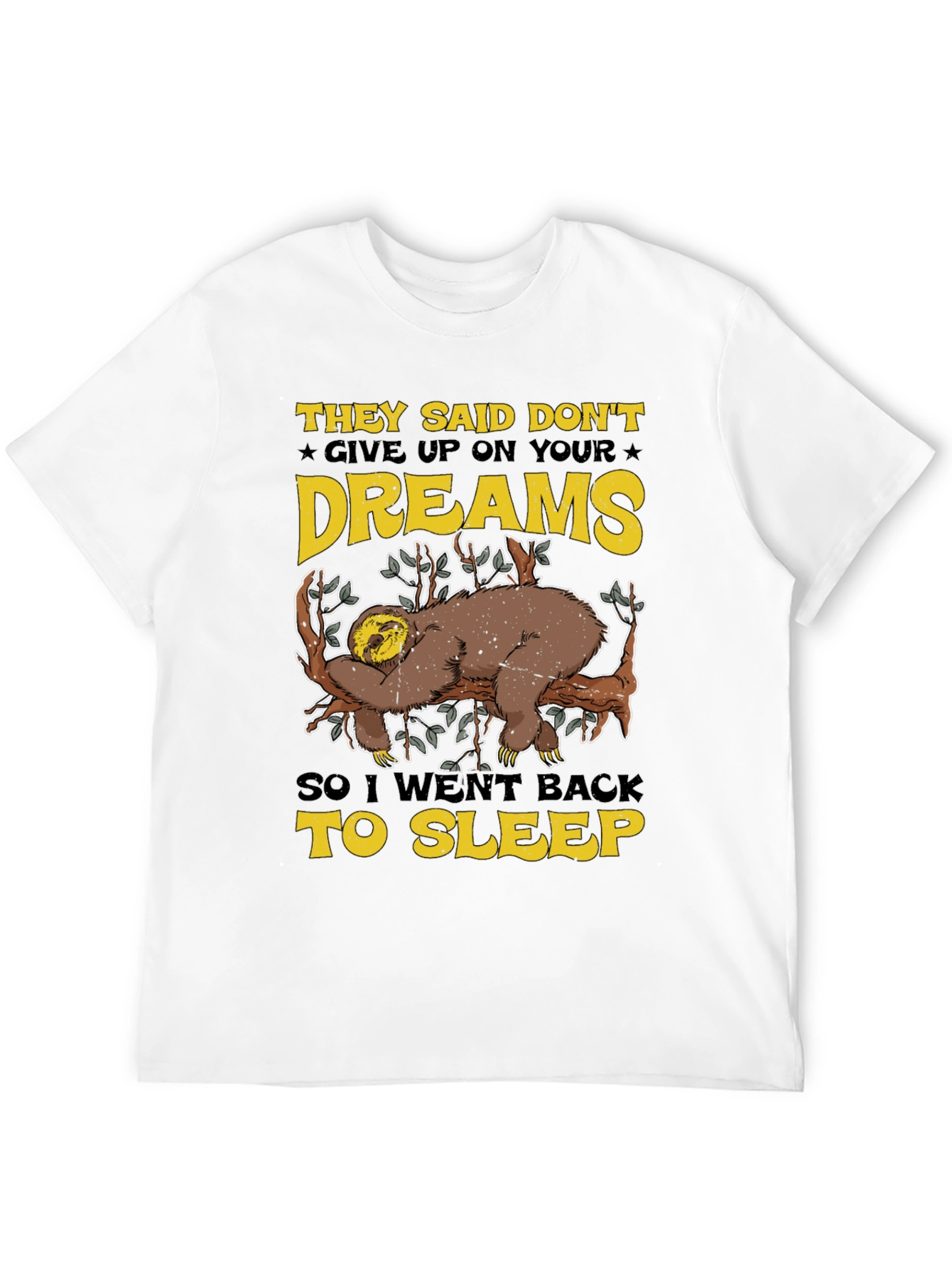 Black Don't Give Up Dreams Sloth Graphic T-Shirt view 12