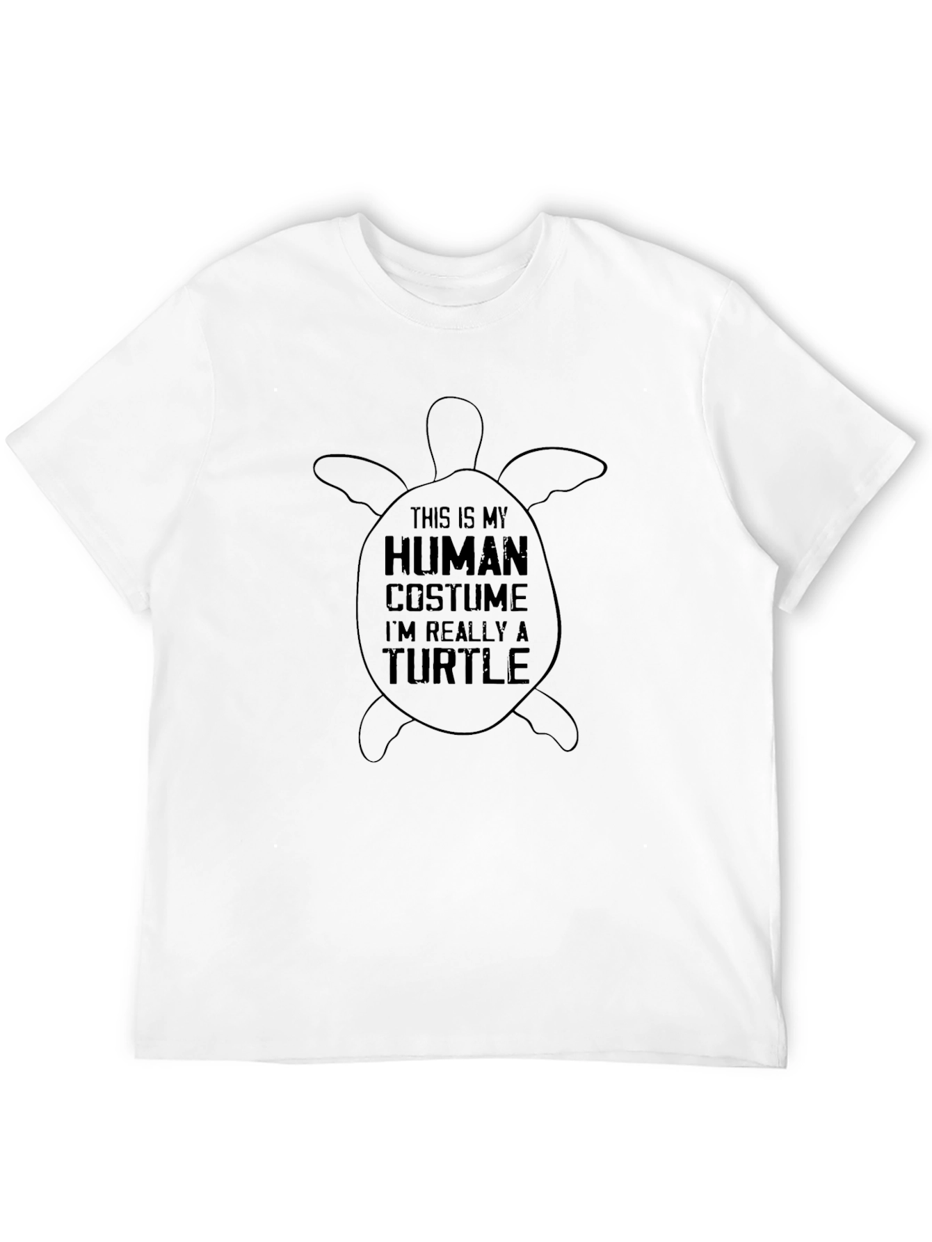 Black Human Costume Turtle Graphic Tee - Novelty Shirt view 12