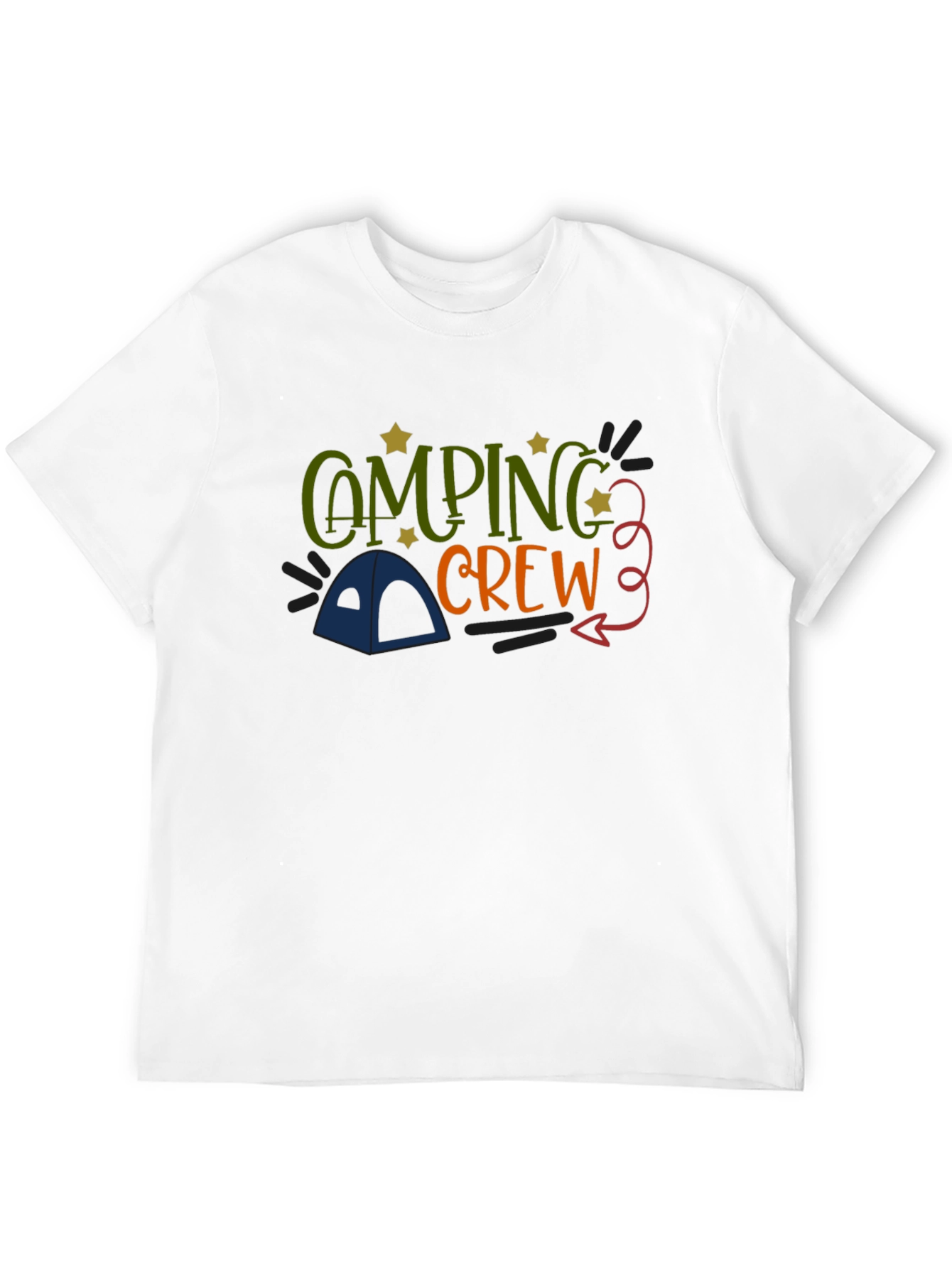 Black Camping Crew Black Cotton Graphic T-Shirt view 12