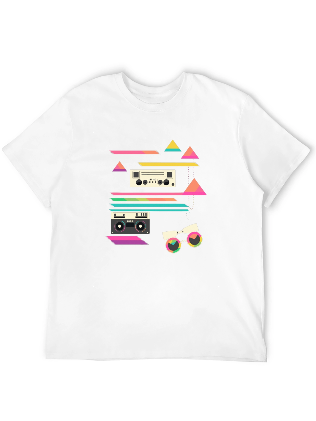 Black Retro Music Graphic T-Shirt - 80s Inspired Design view 12