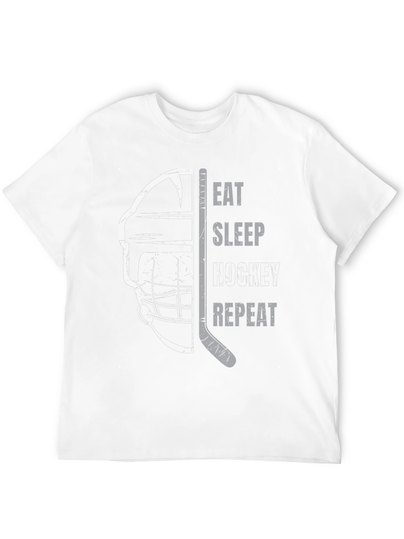 Black Eat Sleep Hockey Repeat Black Graphic Tee view 12