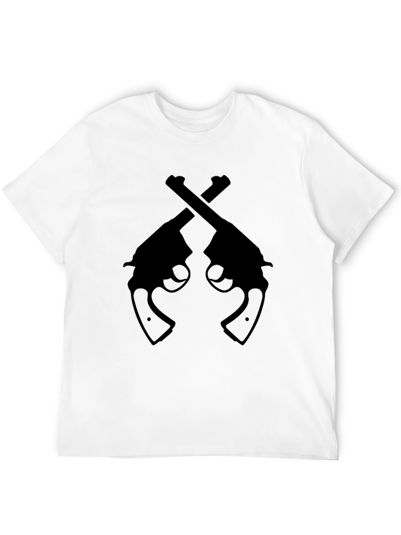 Black Crossed Revolvers Black Graphic T-Shirt view 12