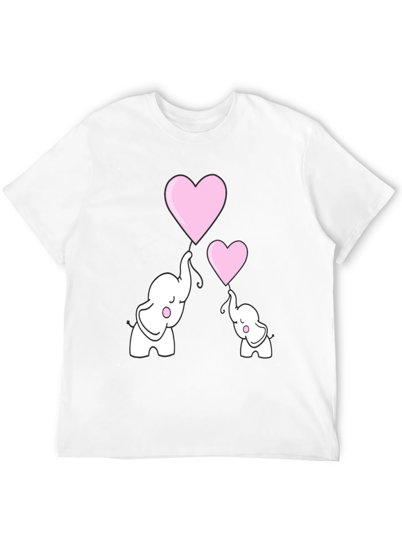 Black Elephant Heart Balloons Graphic T-Shirt view 12