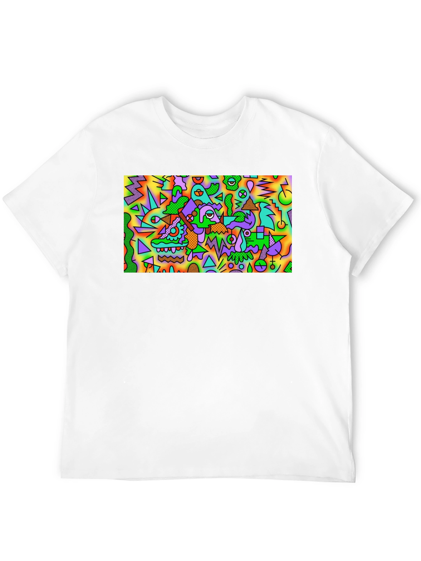 Black Abstract Art Tee - Bold Graphic Print T-Shirt view 12