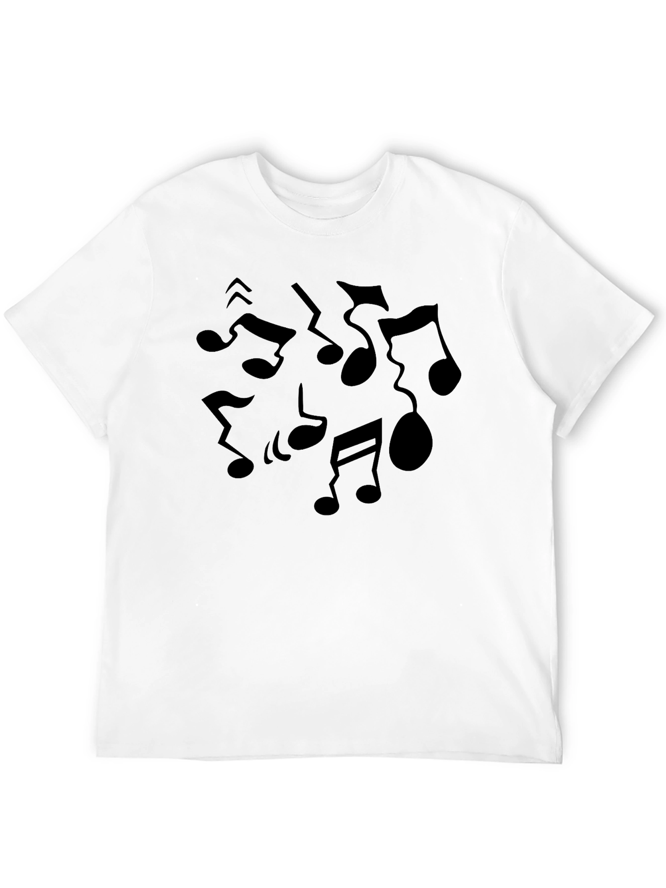 Black Musical Notes Graphic Tee - Black Cotton T-Shirt view 12