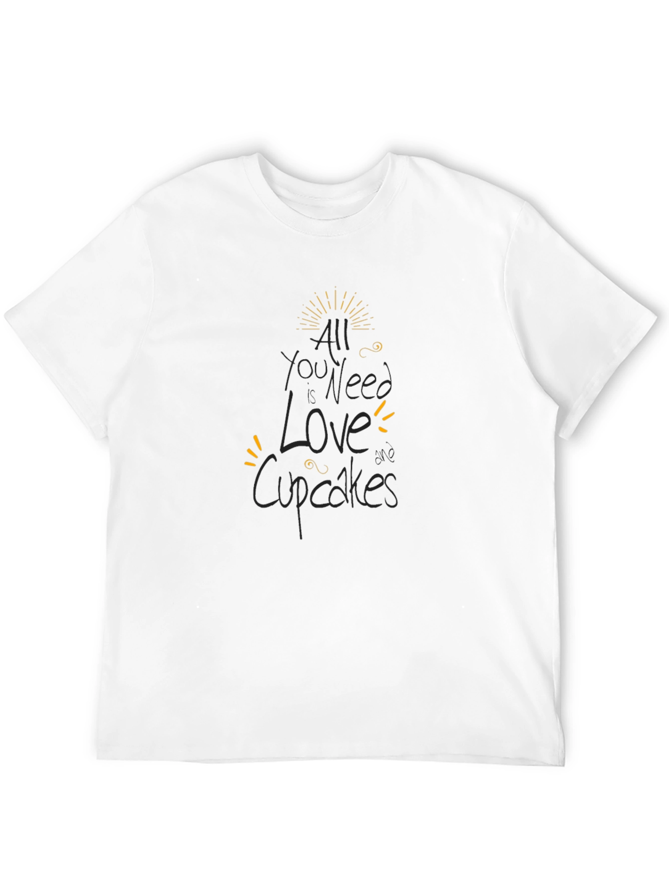 Black All You Need is Love and Cupcakes Black T-Shirt view 12