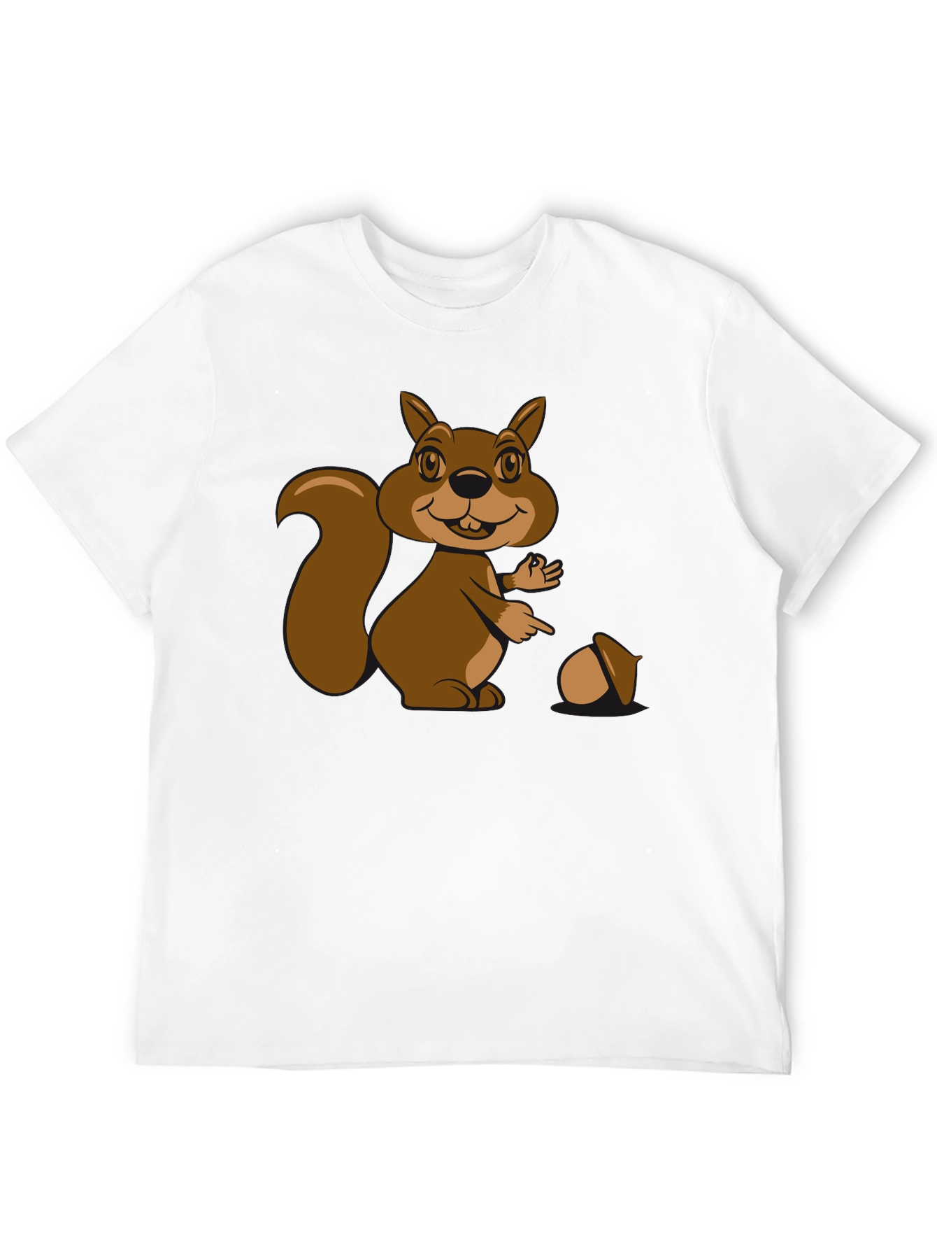 Black Cartoon Squirrel Graphic T-Shirt - Black Cotton Tee view 12