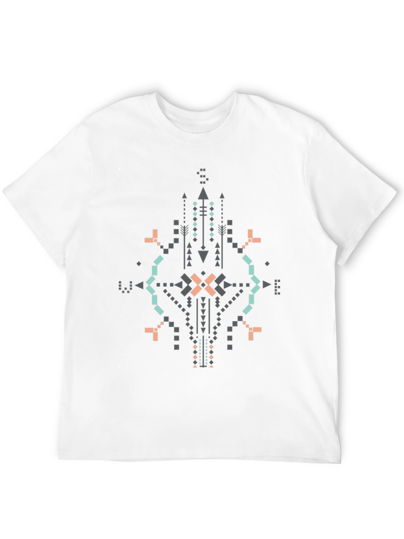 Black Geometric Print Black T-Shirt view 12