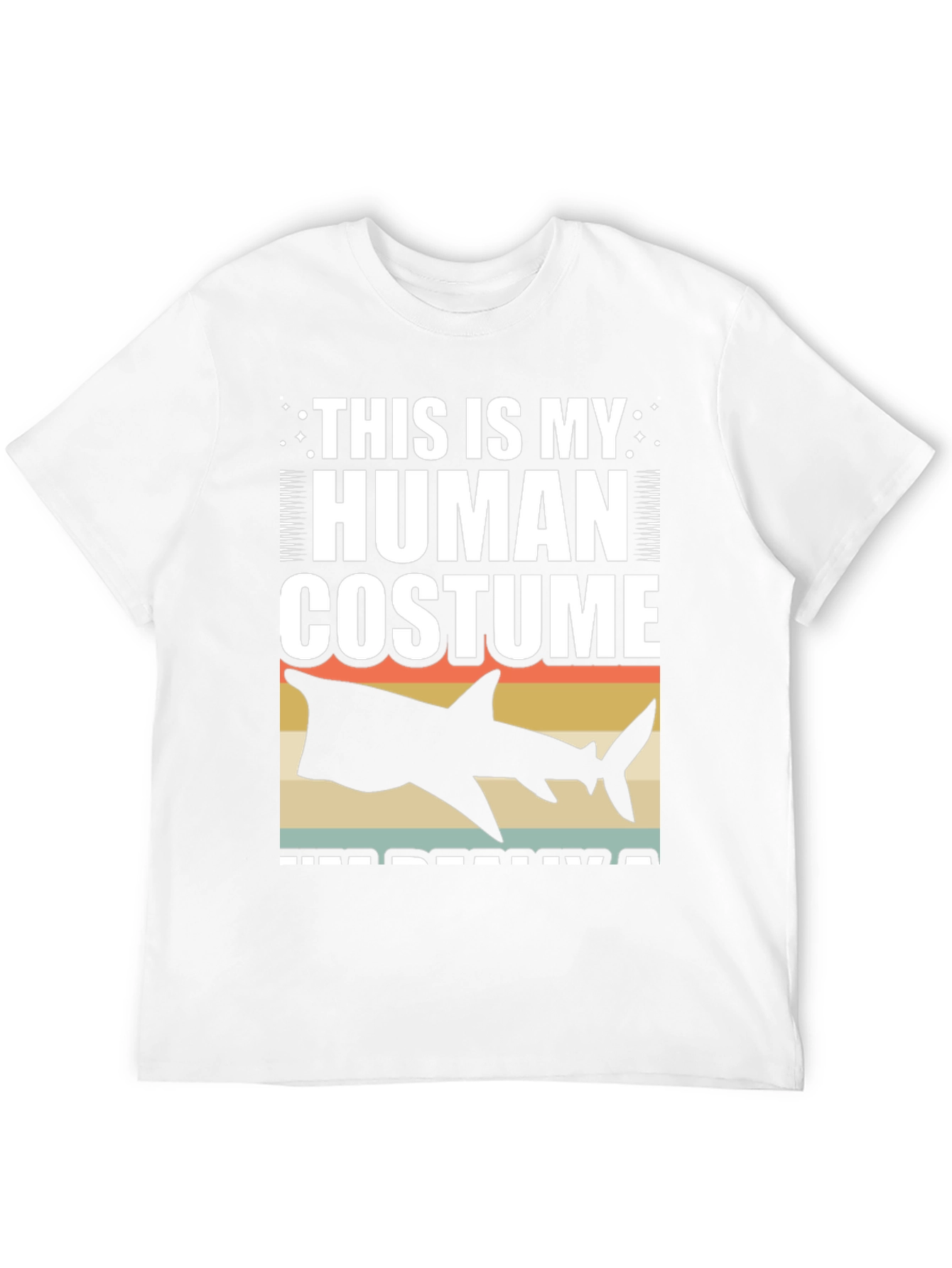 Black Human Costume Shark T-Shirt Funny Halloween Tee view 12